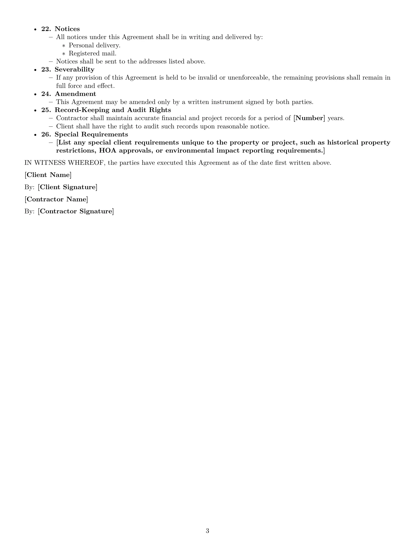 Preview page 3 of Free California construction independent contractor agreement template