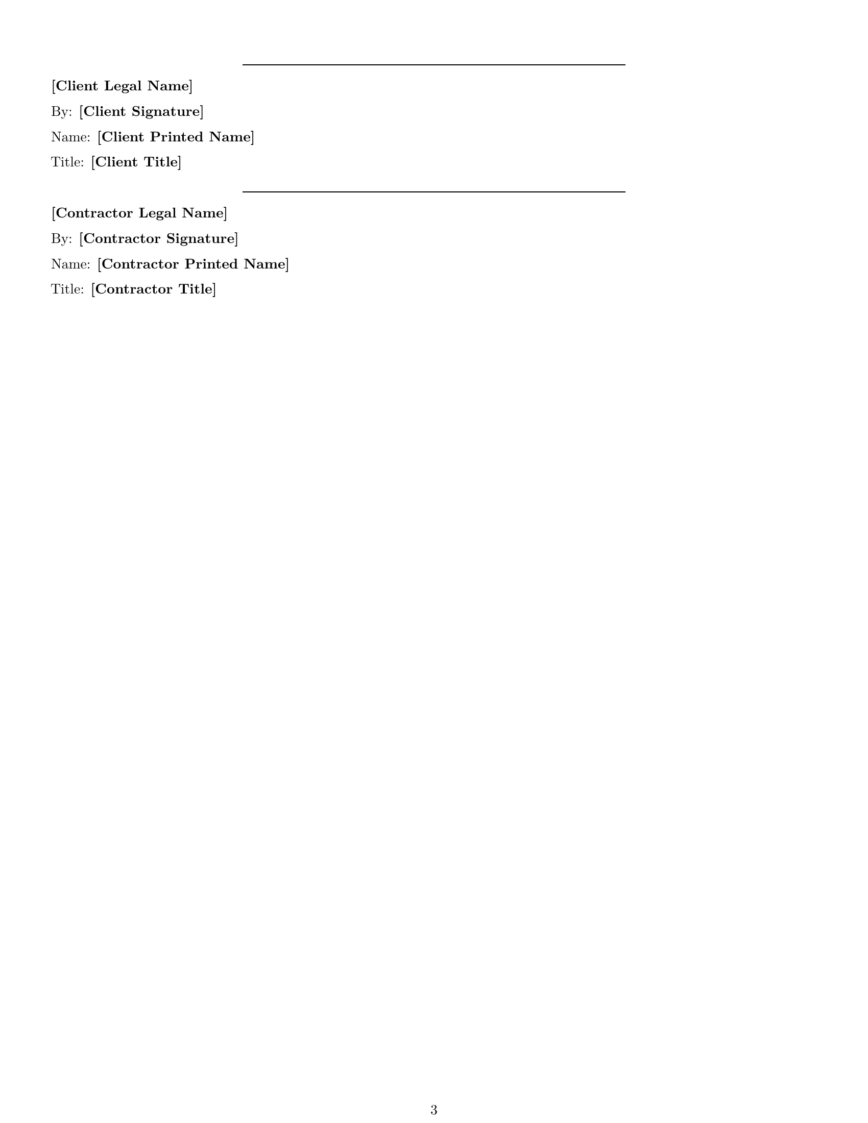 Preview page 3 of Free Hawaii maintenance independent contractor agreement template