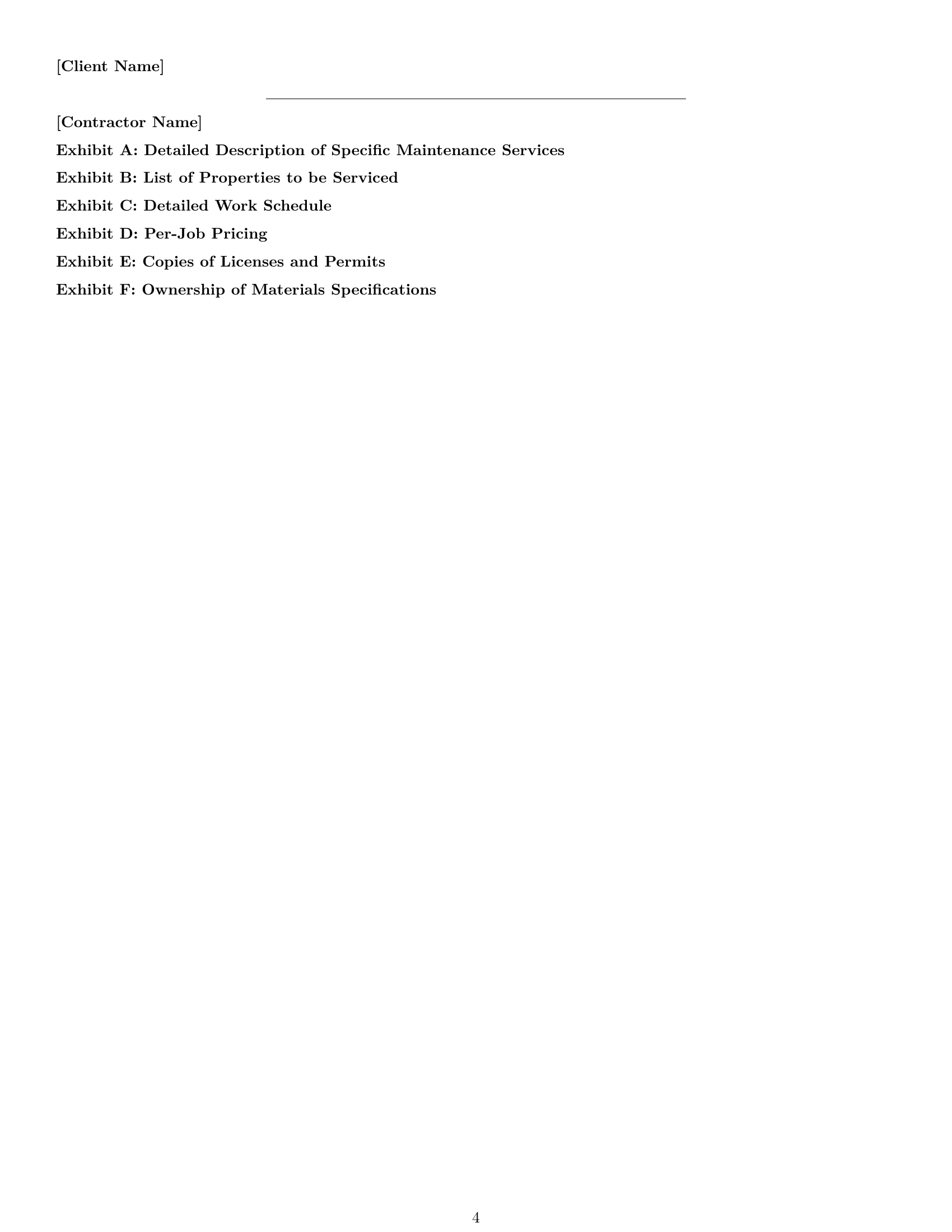 Preview page 4 of Free Mississippi maintenance independent contractor agreement template