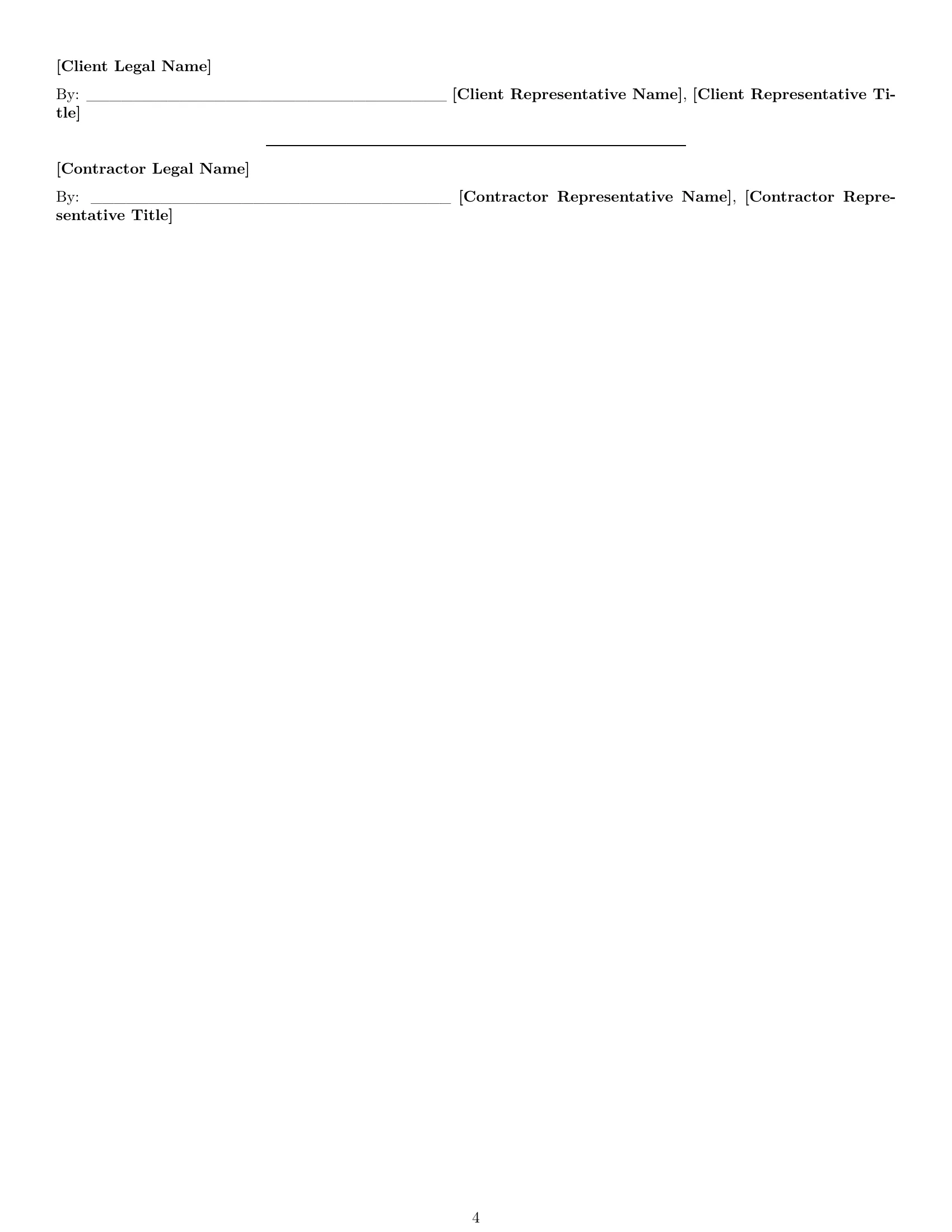 Preview page 4 of Free Wisconsin maintenance independent contractor agreement template