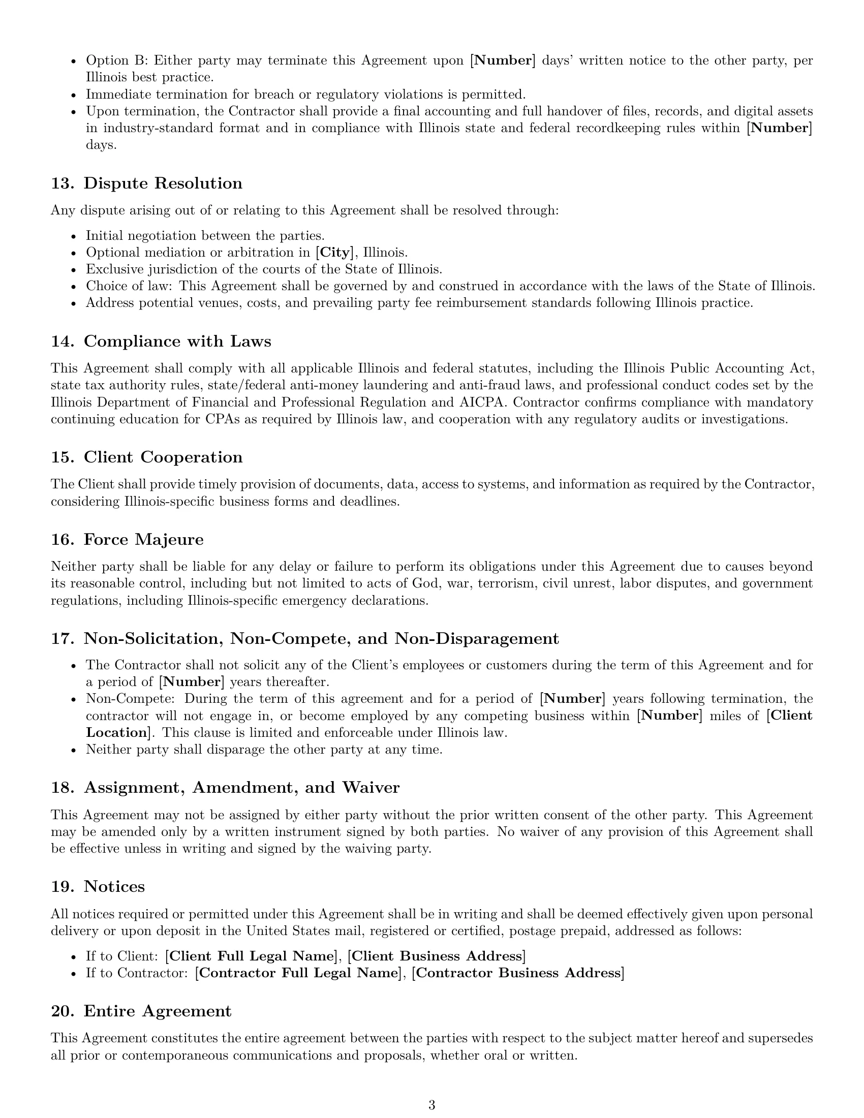 Preview page 3 of Free Illinois accounting independent contractor agreement template