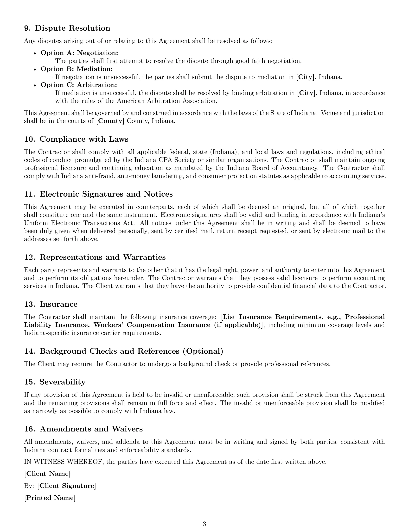 Preview page 3 of Free Indiana accounting independent contractor agreement template