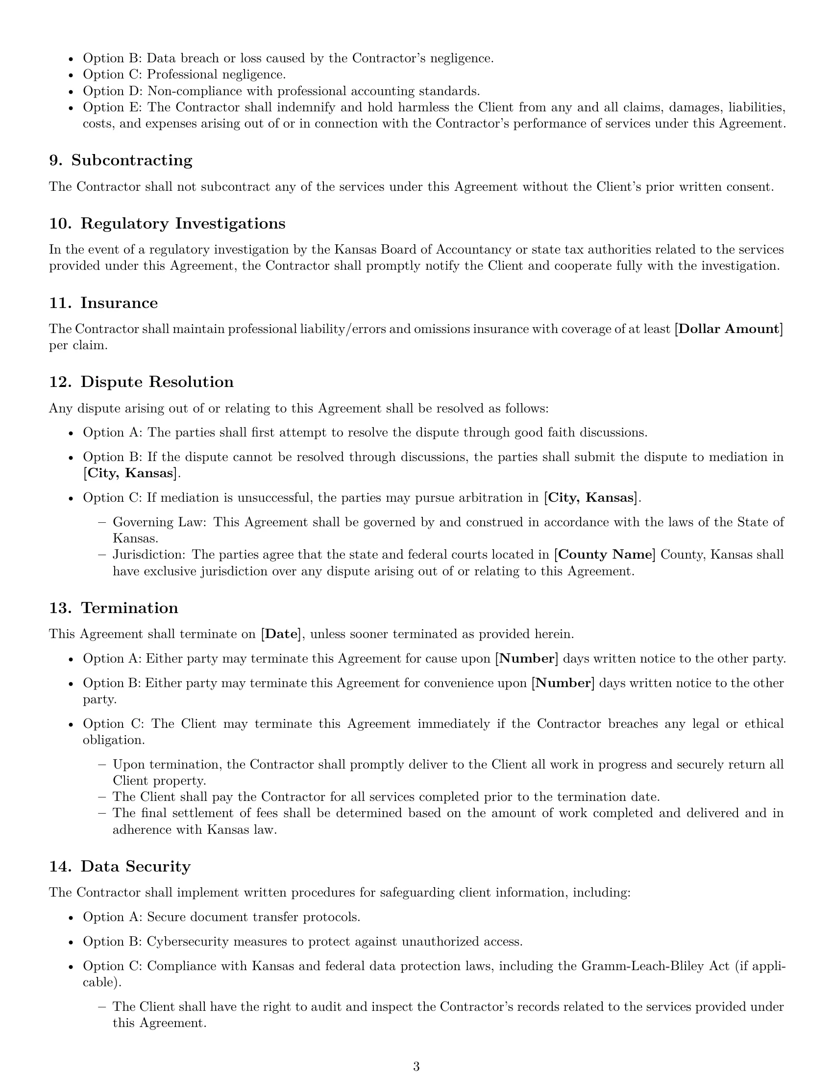 Preview page 3 of Free Kansas accounting independent contractor agreement template