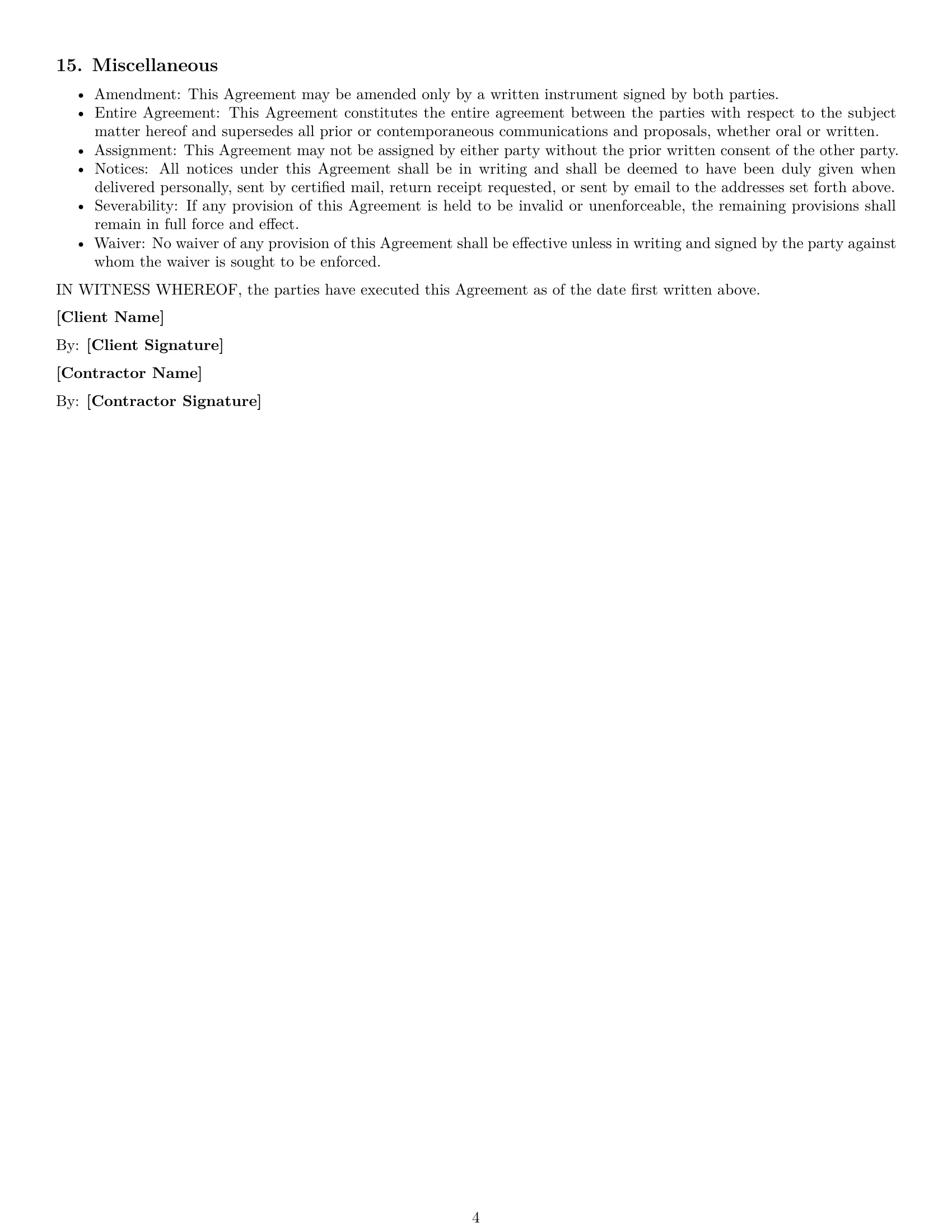 Preview page 4 of Free Kansas accounting independent contractor agreement template