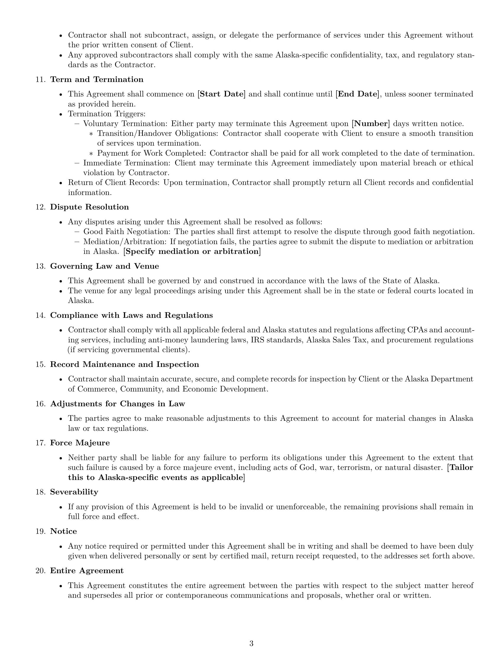 Preview page 3 of Free Alaska accounting independent contractor agreement template