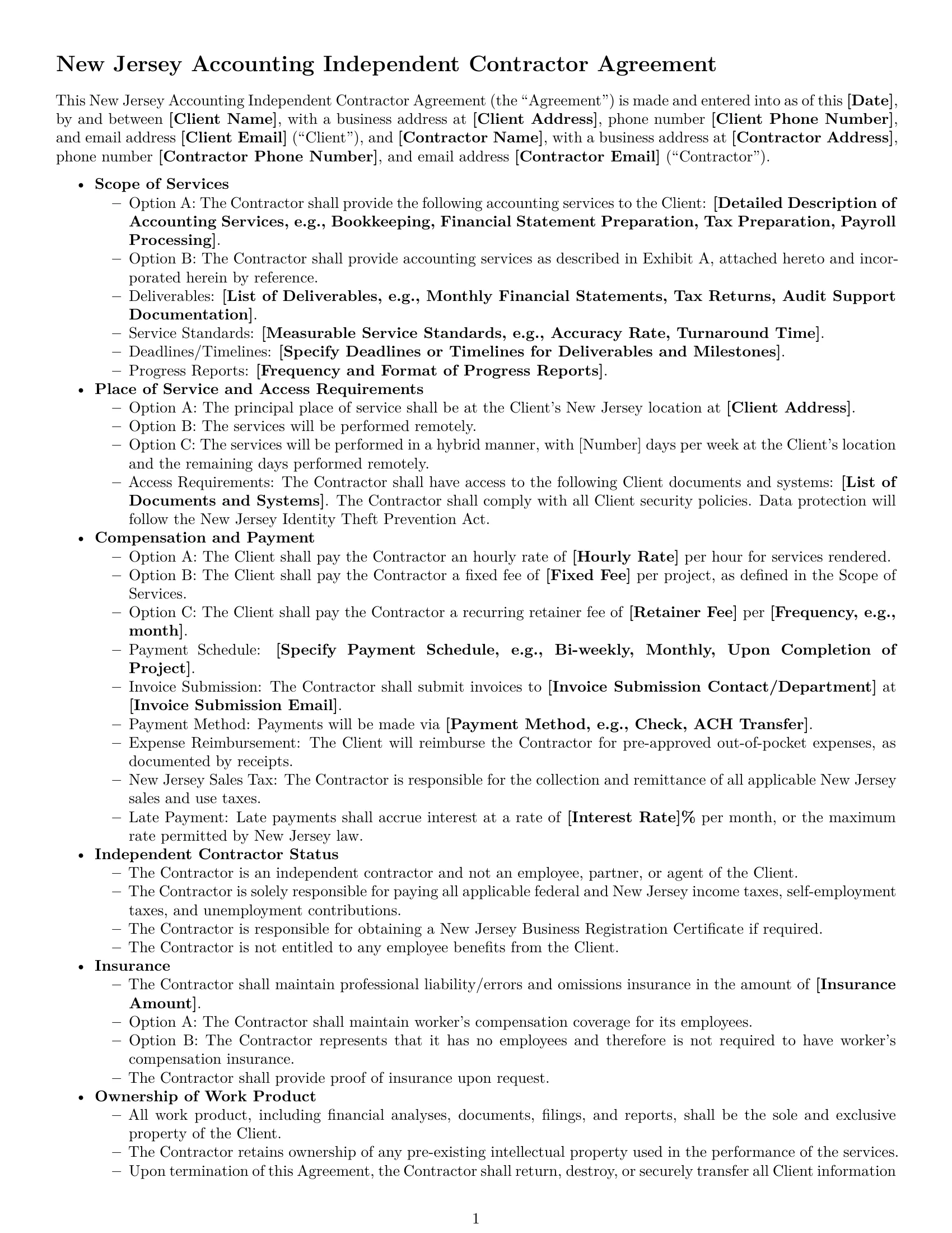 Preview page 1 of Free New Jersey accounting independent contractor agreement template