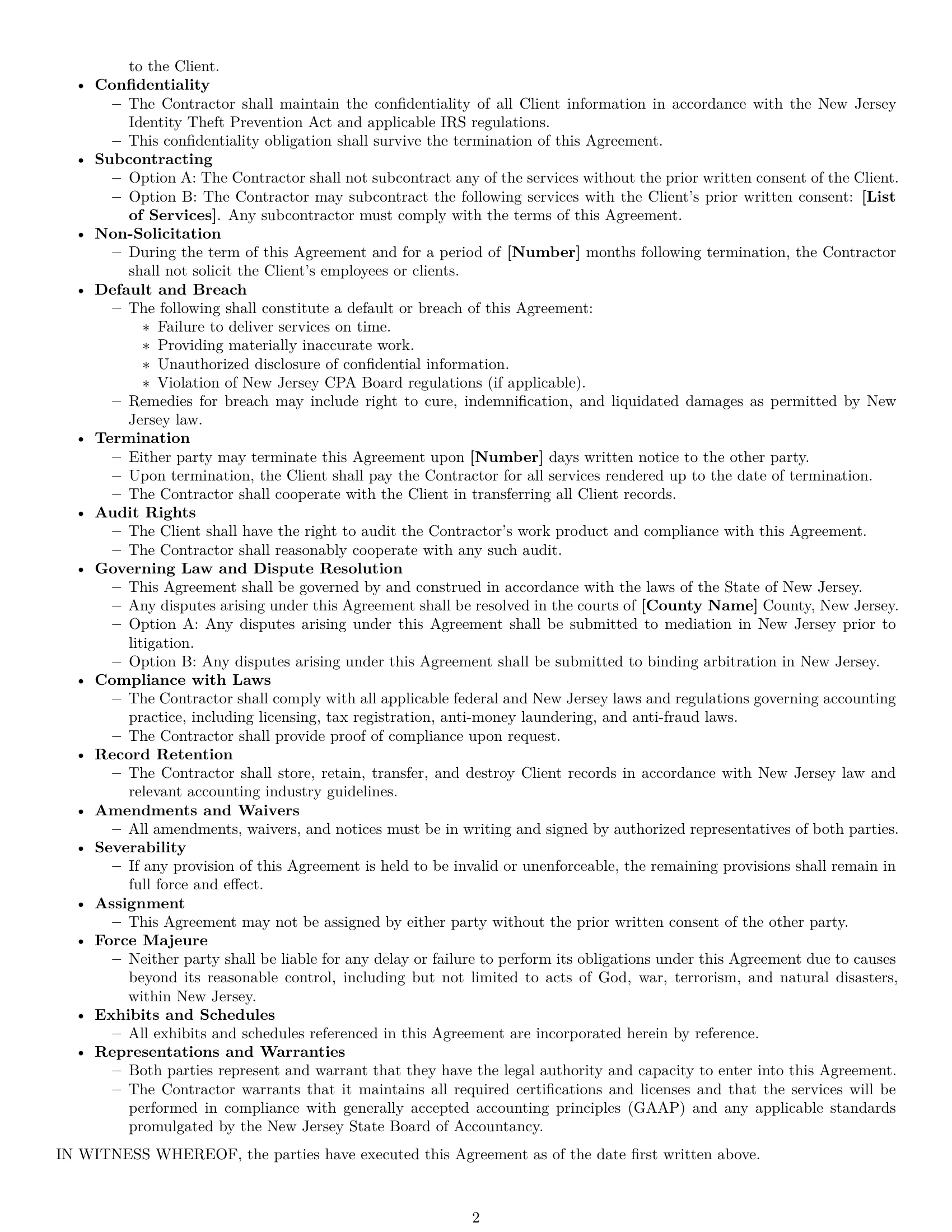 Preview page 2 of Free New Jersey accounting independent contractor agreement template
