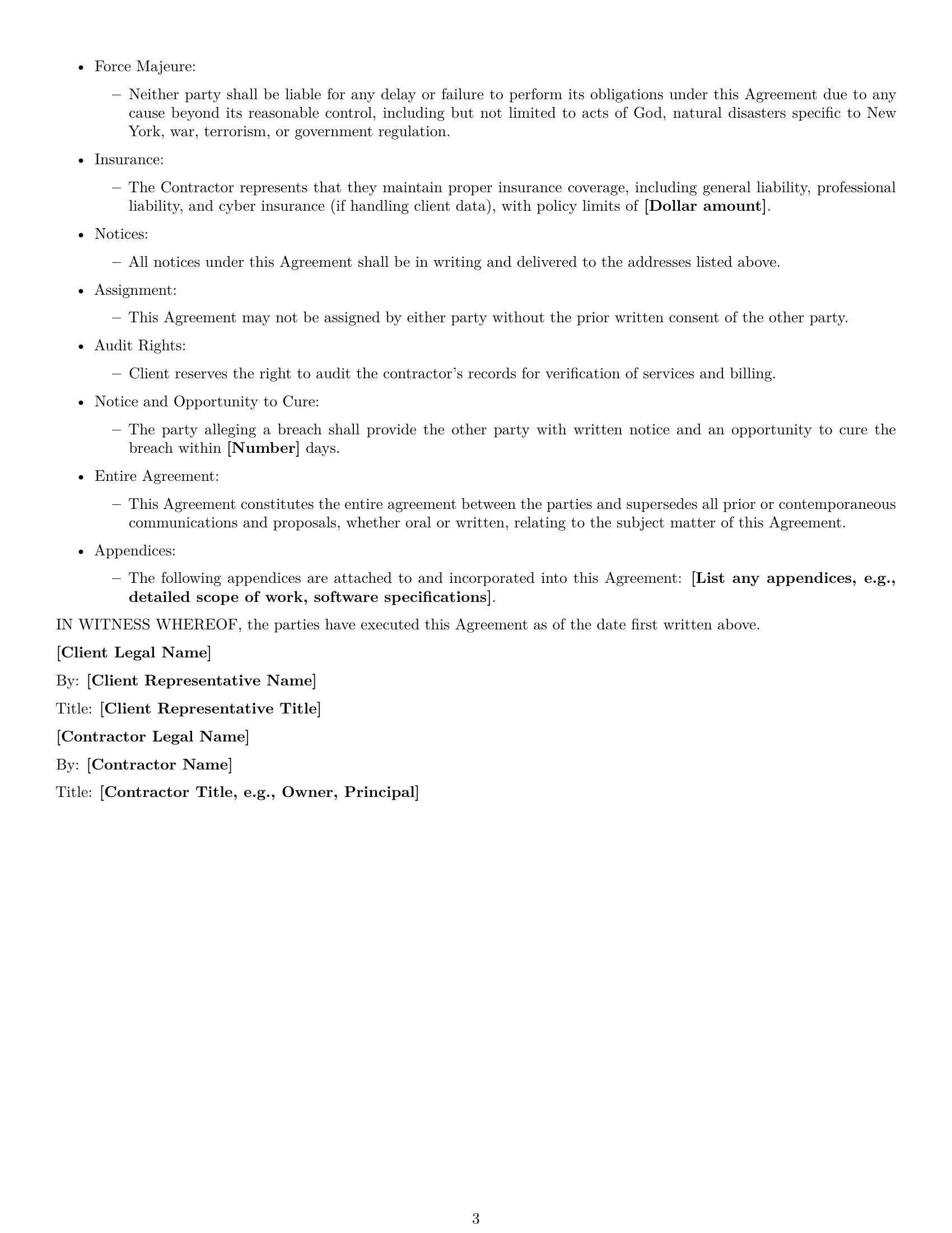 Preview page 3 of Free New York accounting independent contractor agreement template