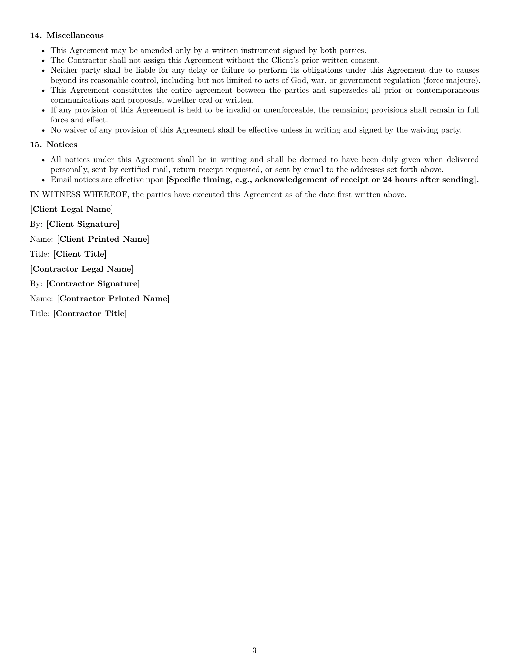 Preview page 3 of Free North Carolina accounting independent contractor agreement template