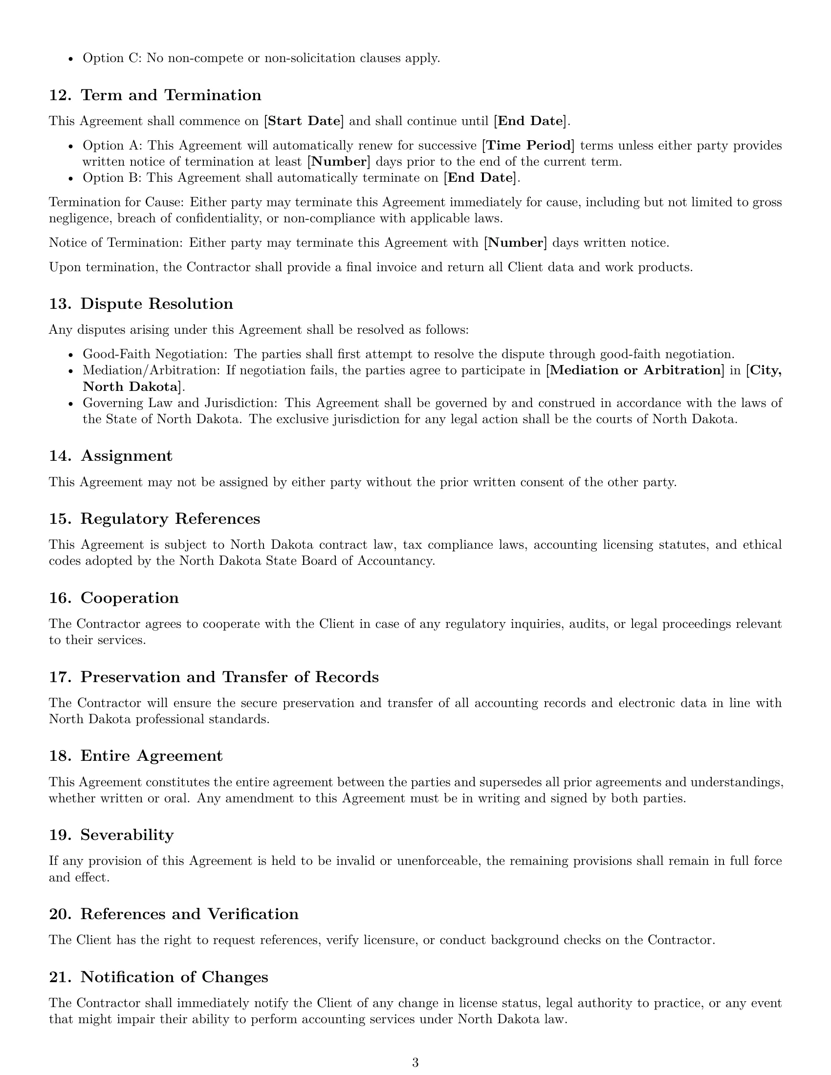 Preview page 3 of Free North Dakota accounting independent contractor agreement template