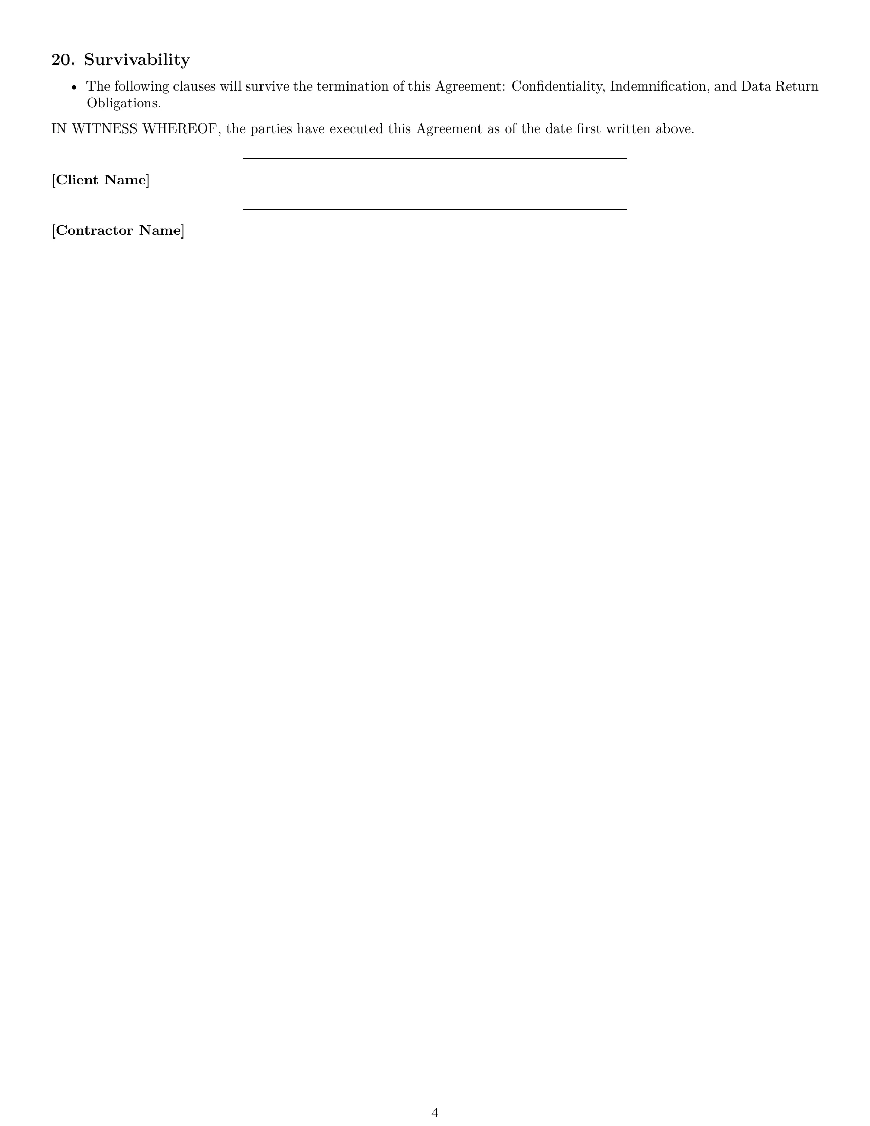 Preview page 4 of Free Oklahoma accounting independent contractor agreement template