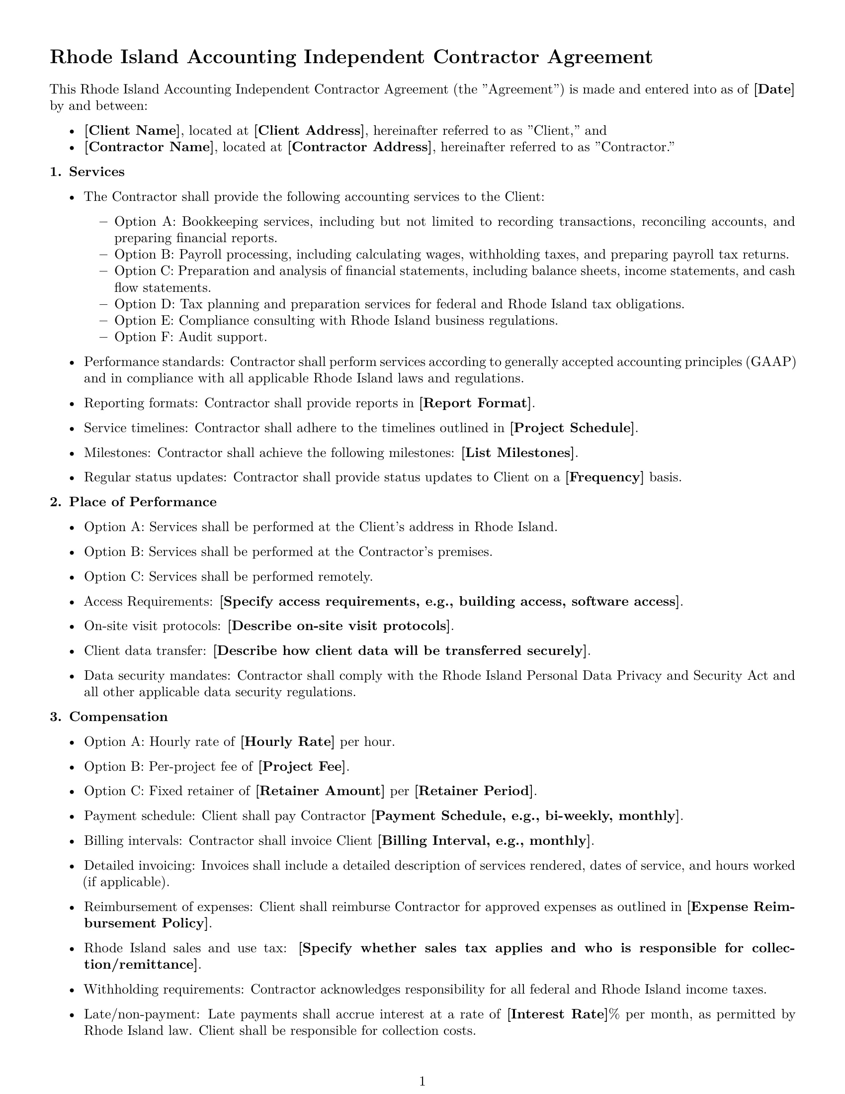 Preview page 1 of Free Rhode Island accounting independent contractor agreement template