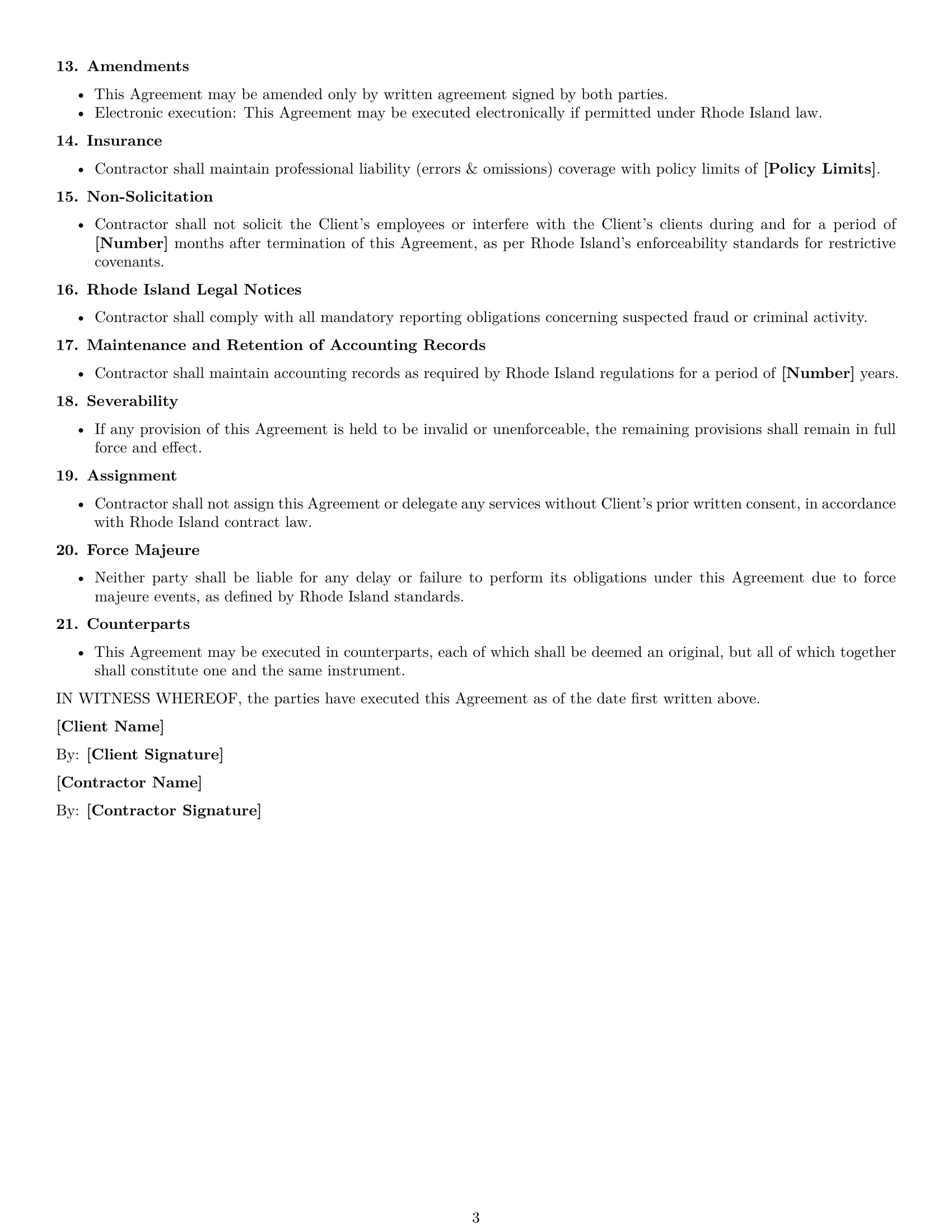 Preview page 3 of Free Rhode Island accounting independent contractor agreement template
