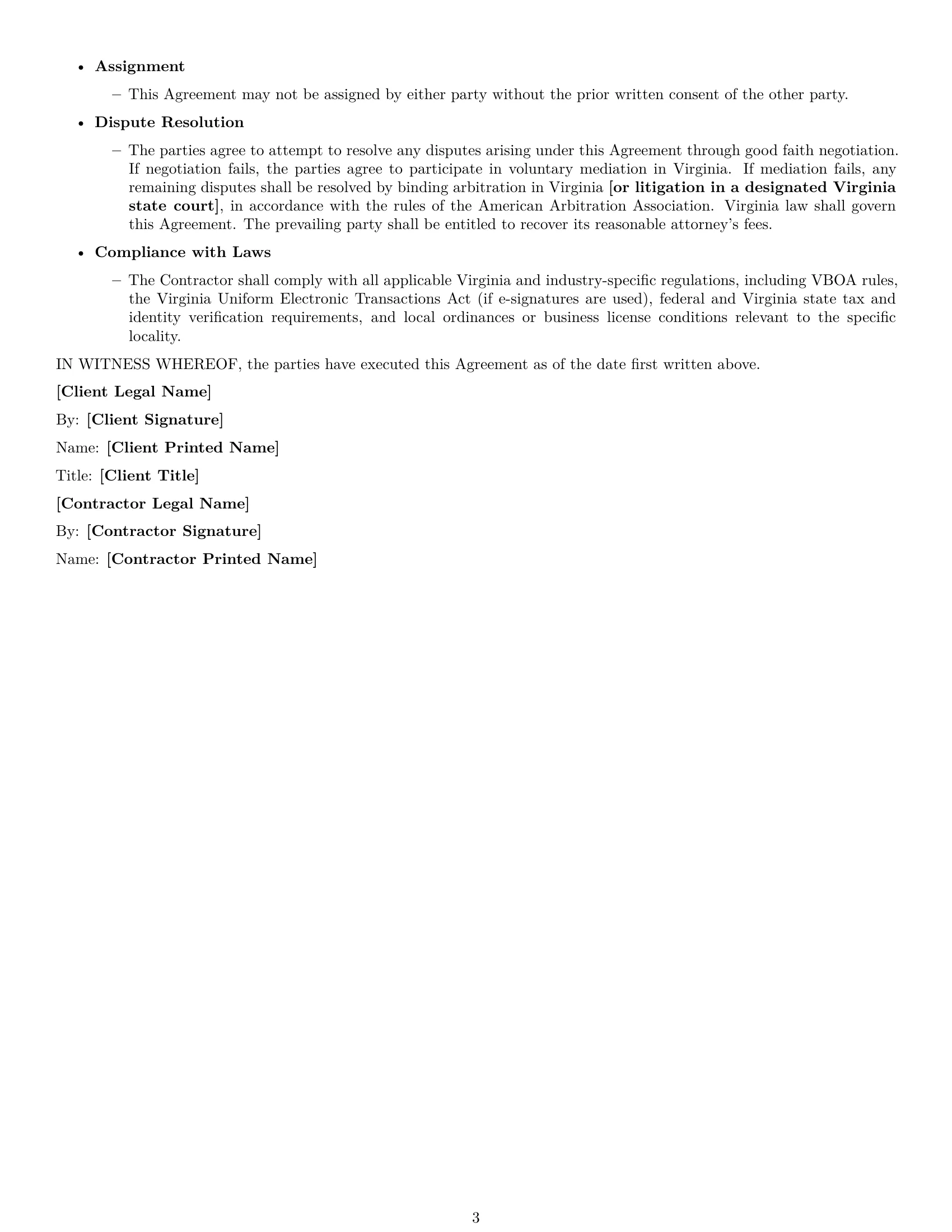 Preview page 3 of Free Virginia accounting independent contractor agreement template