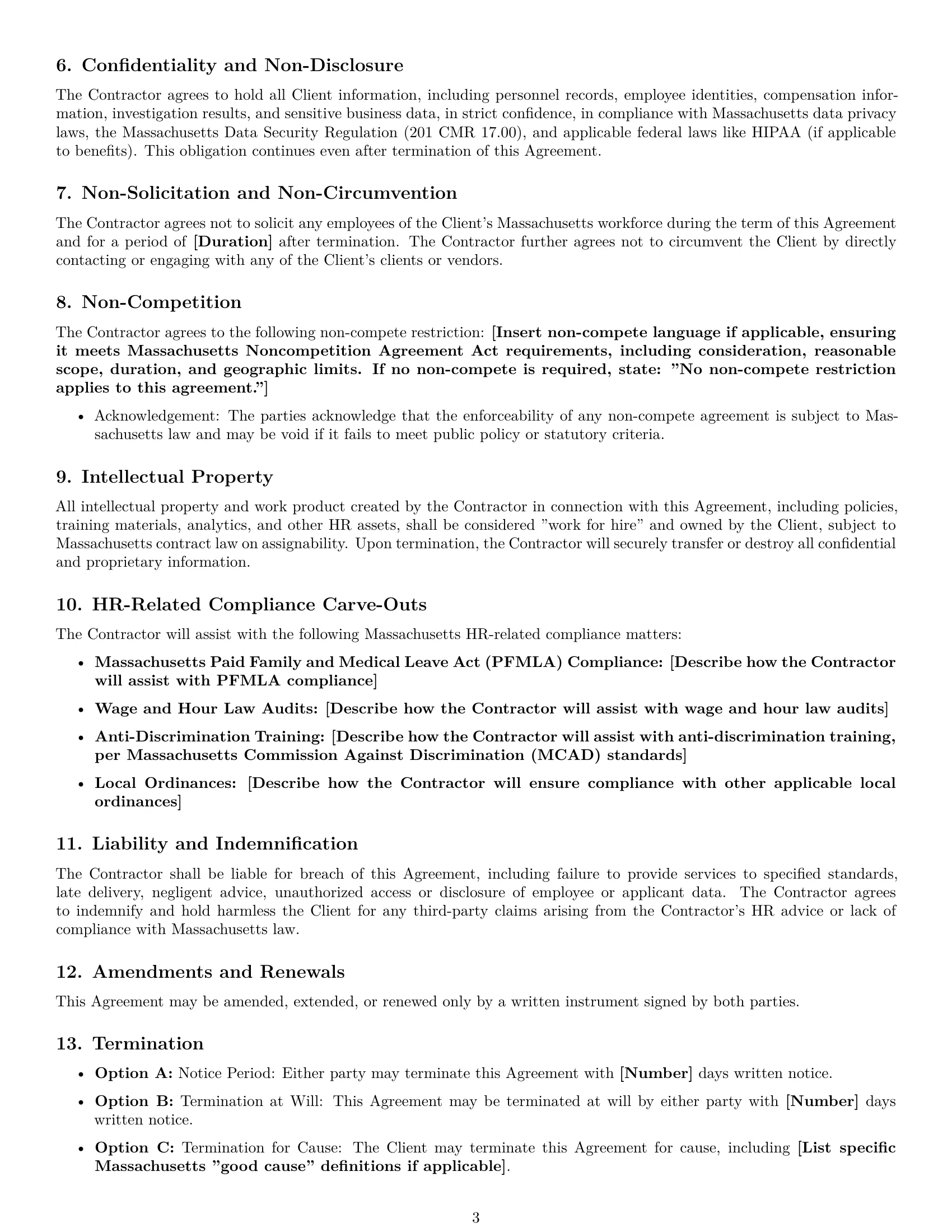 Preview page 3 of Free Massachusetts hr independent contractor agreement template