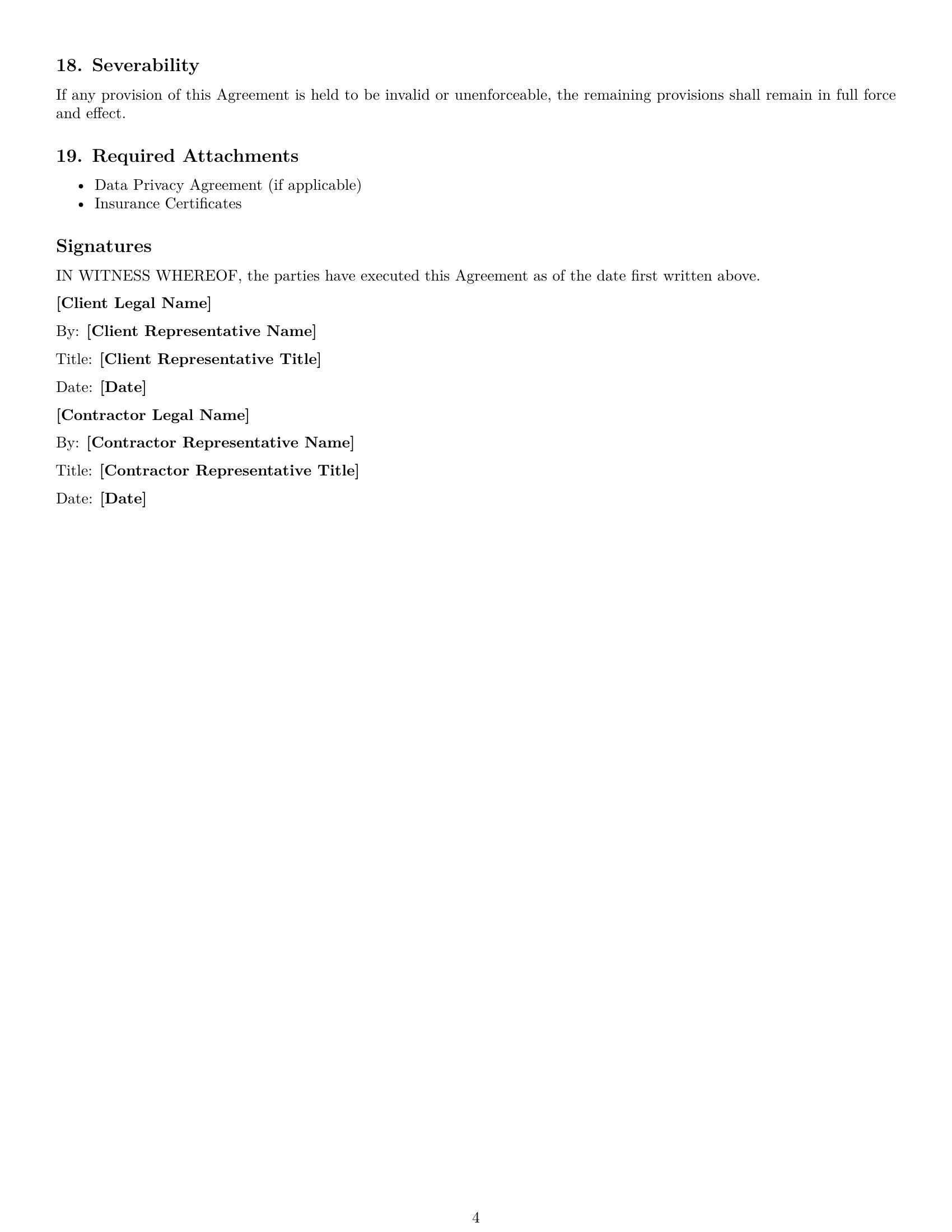 Preview page 4 of Free Minnesota hr independent contractor agreement template