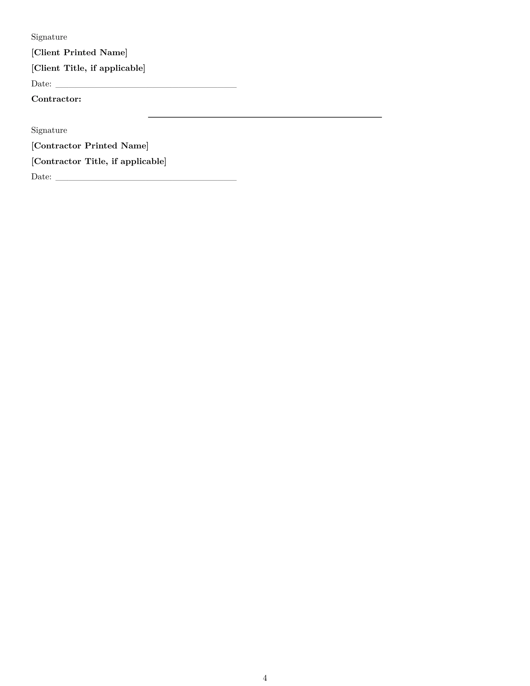 Preview page 4 of Free Missouri hr independent contractor agreement template
