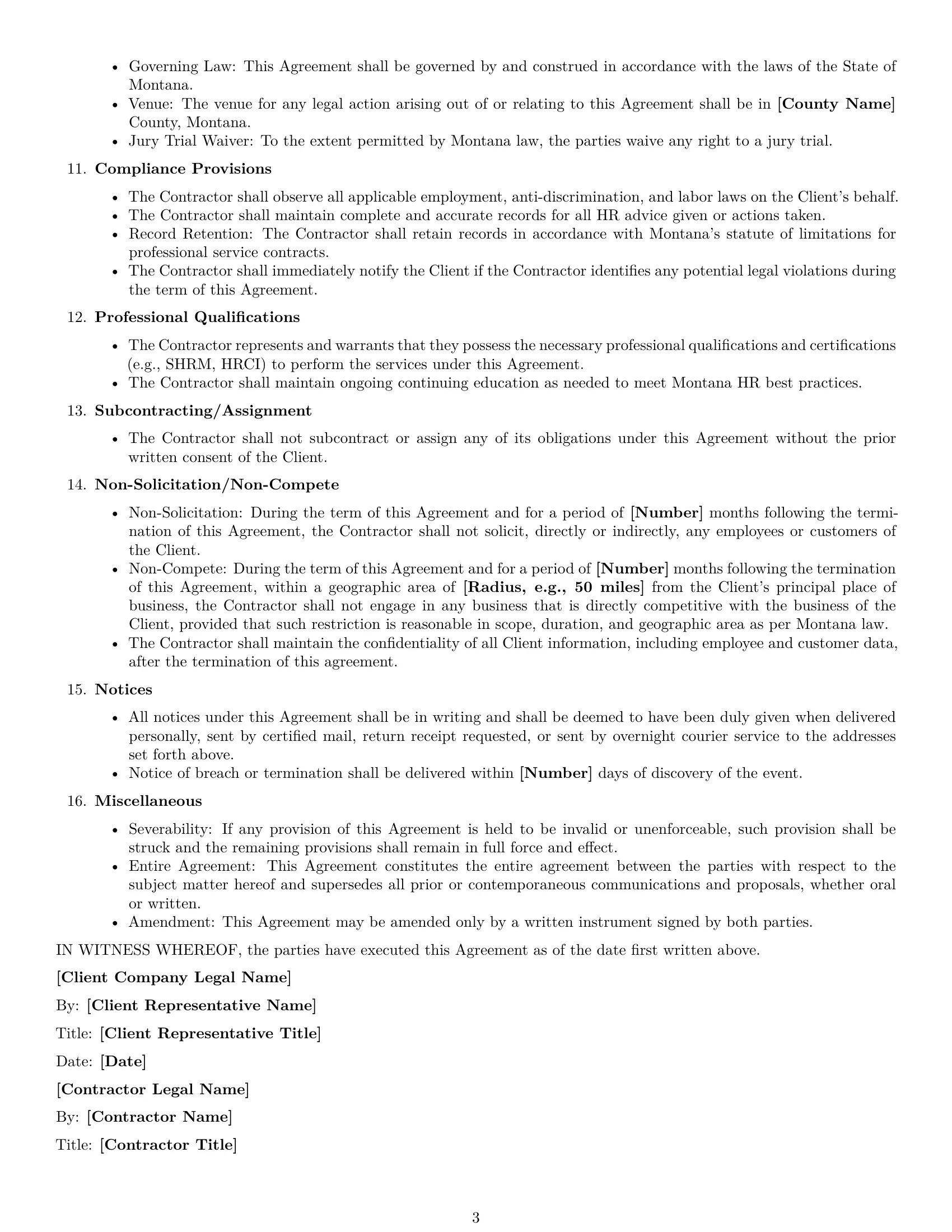 Preview page 3 of Free Montana hr independent contractor agreement template