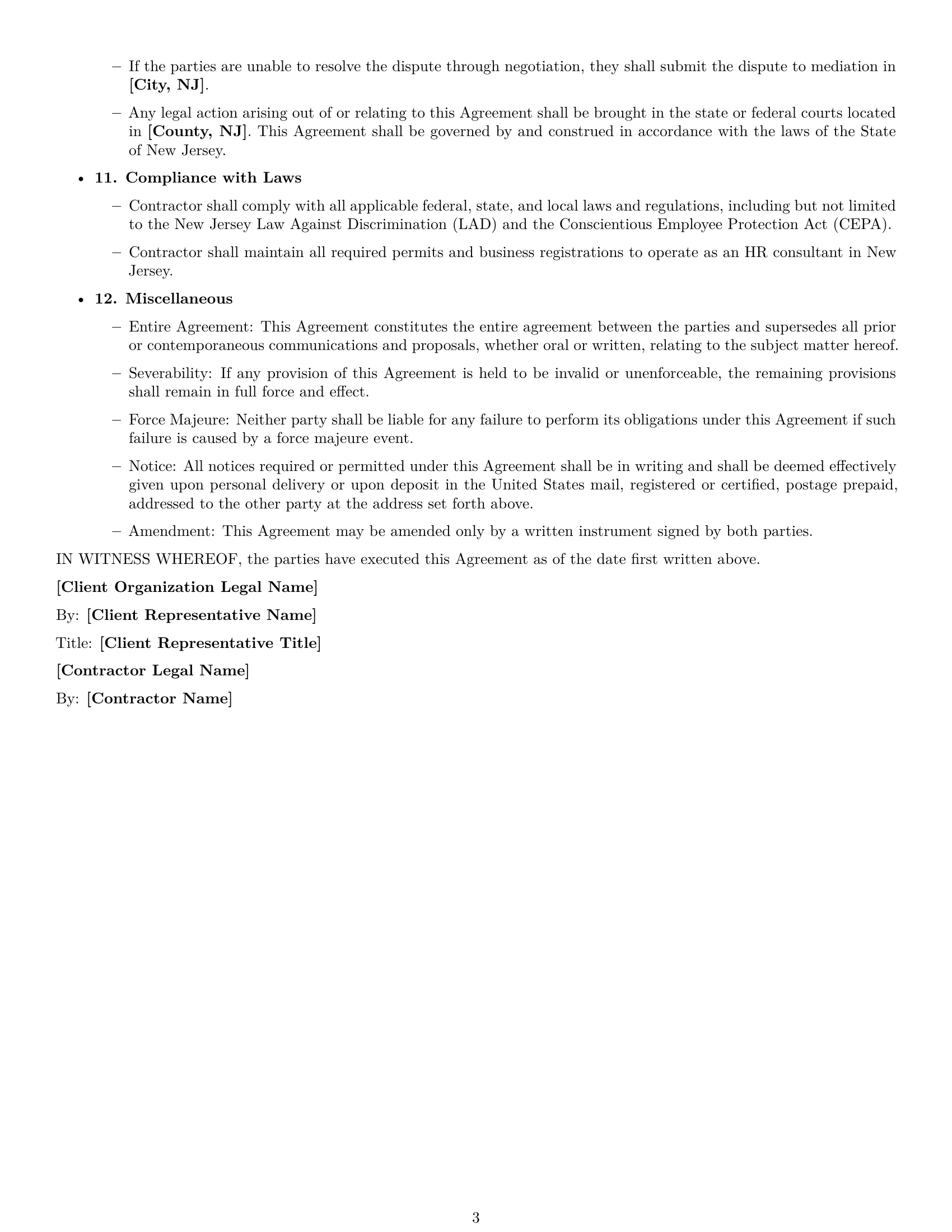 Preview page 3 of Free New Jersey hr independent contractor agreement template