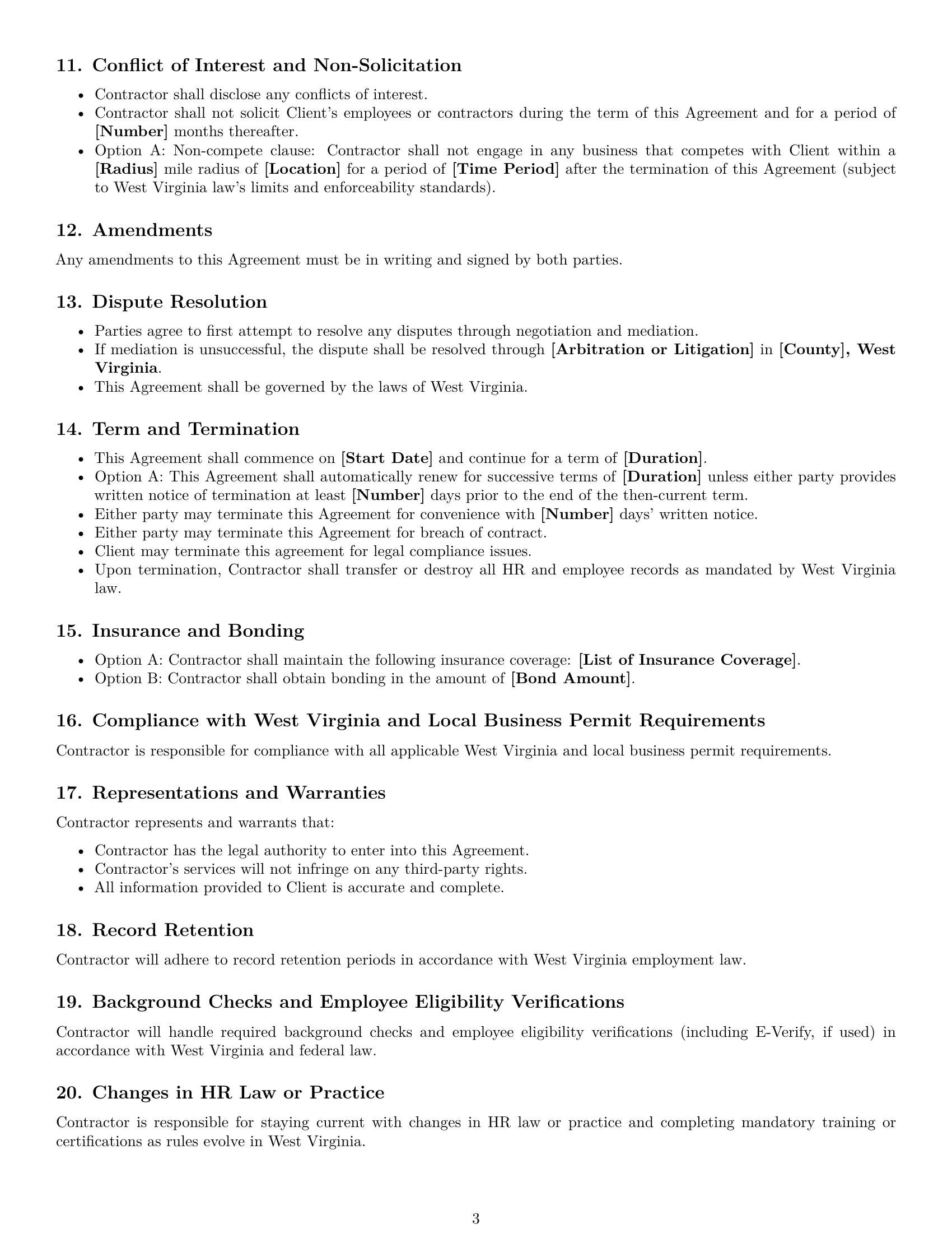 Preview page 3 of Free West Virginia hr independent contractor agreement template