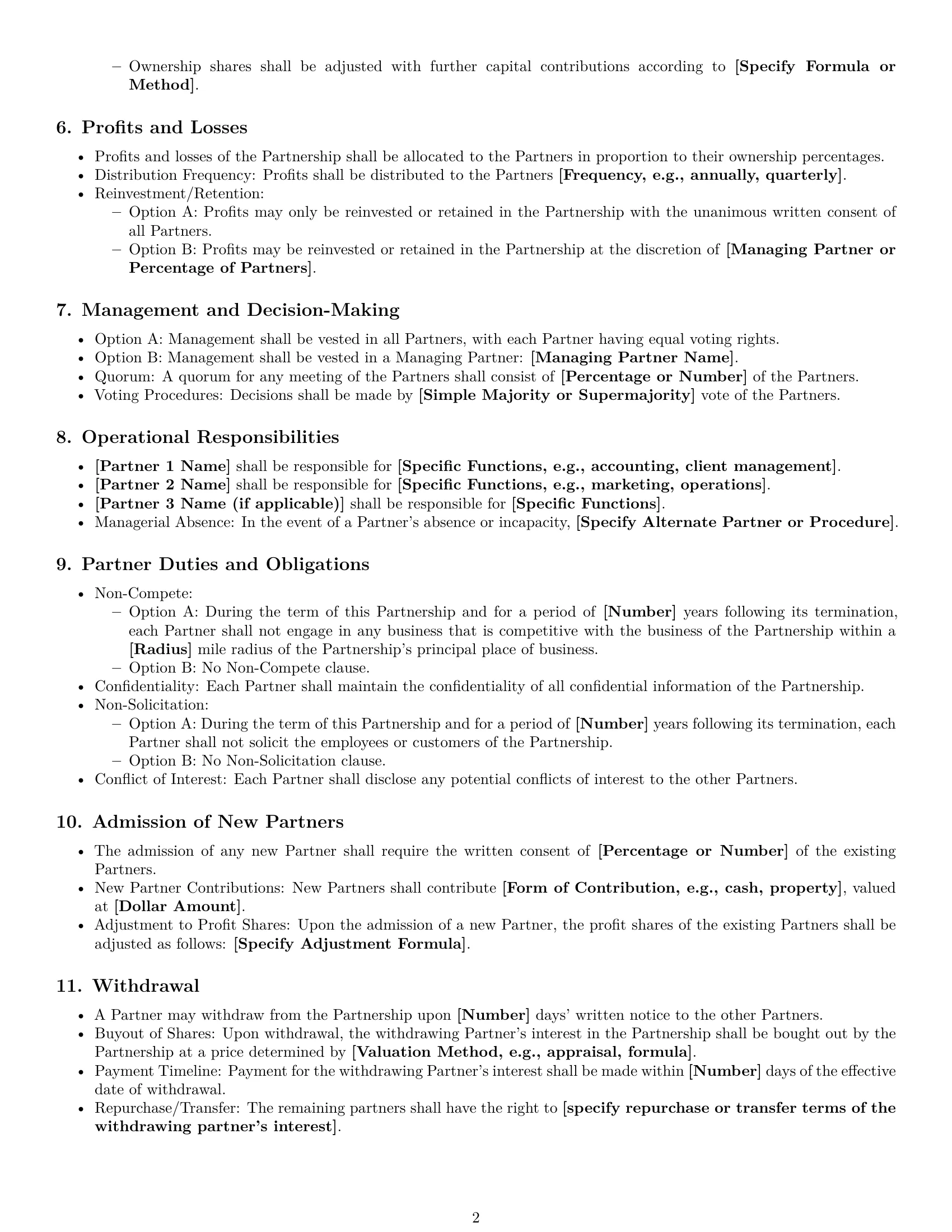 Preview page 2 of Free Idaho partnership agreement template