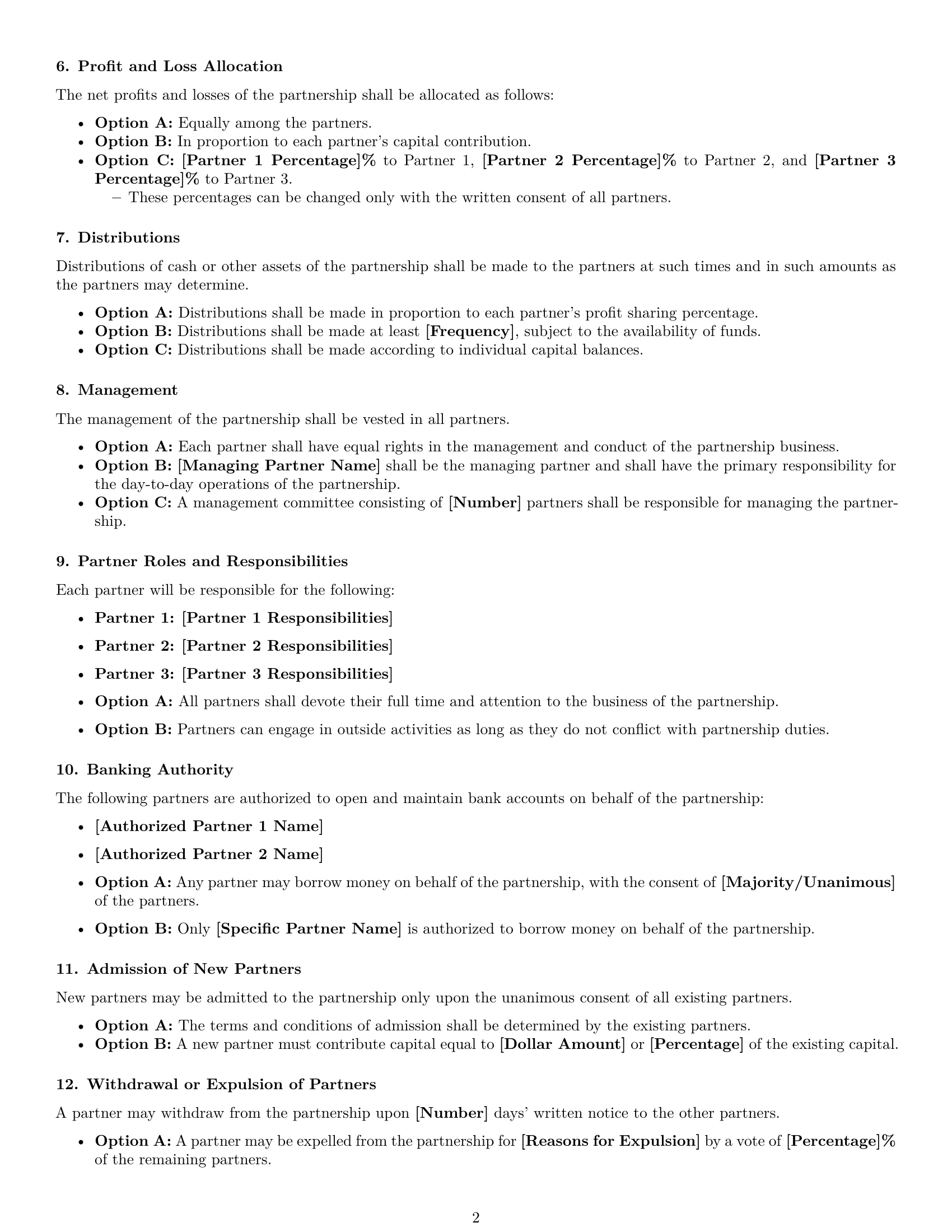 Preview page 2 of Free Illinois partnership agreement template