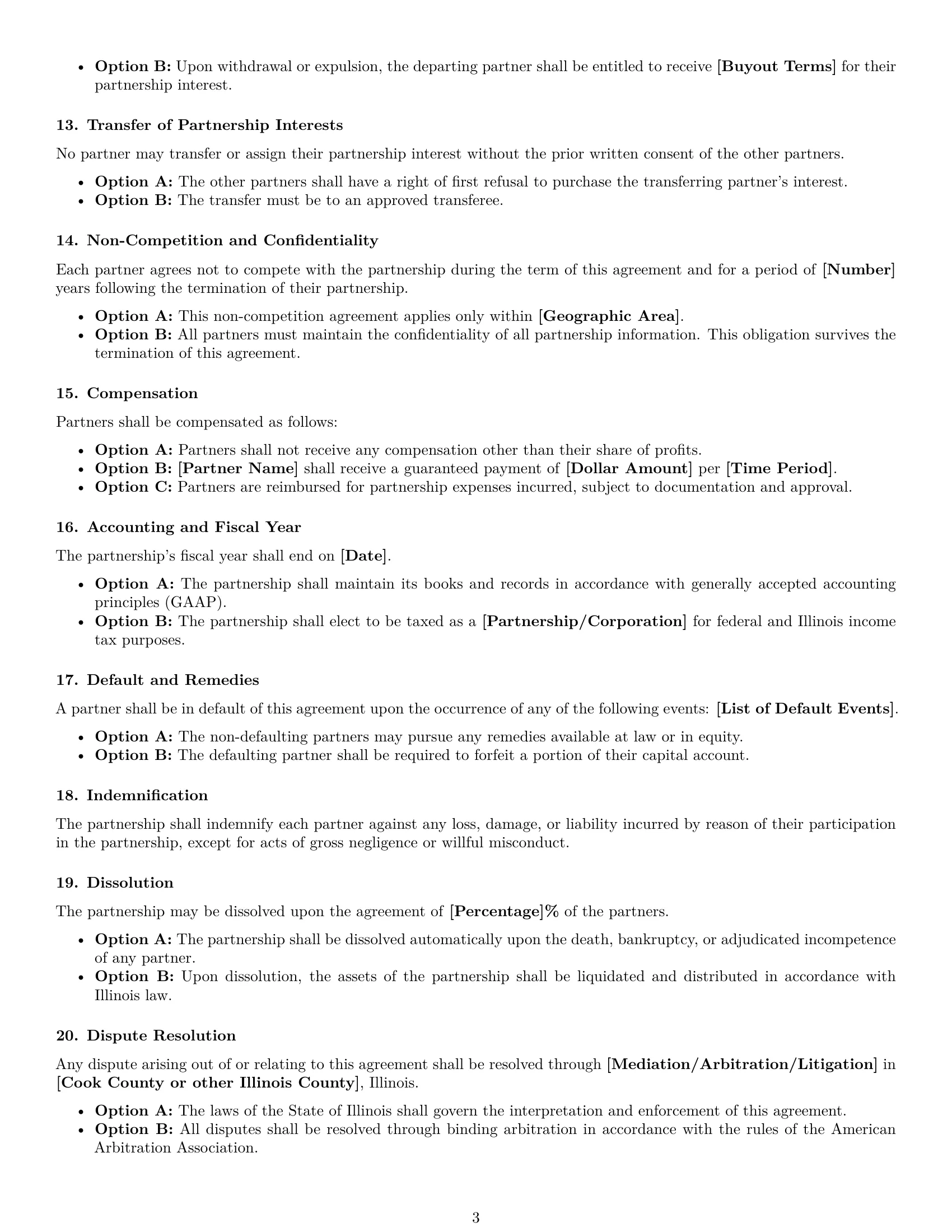 Preview page 3 of Free Illinois partnership agreement template