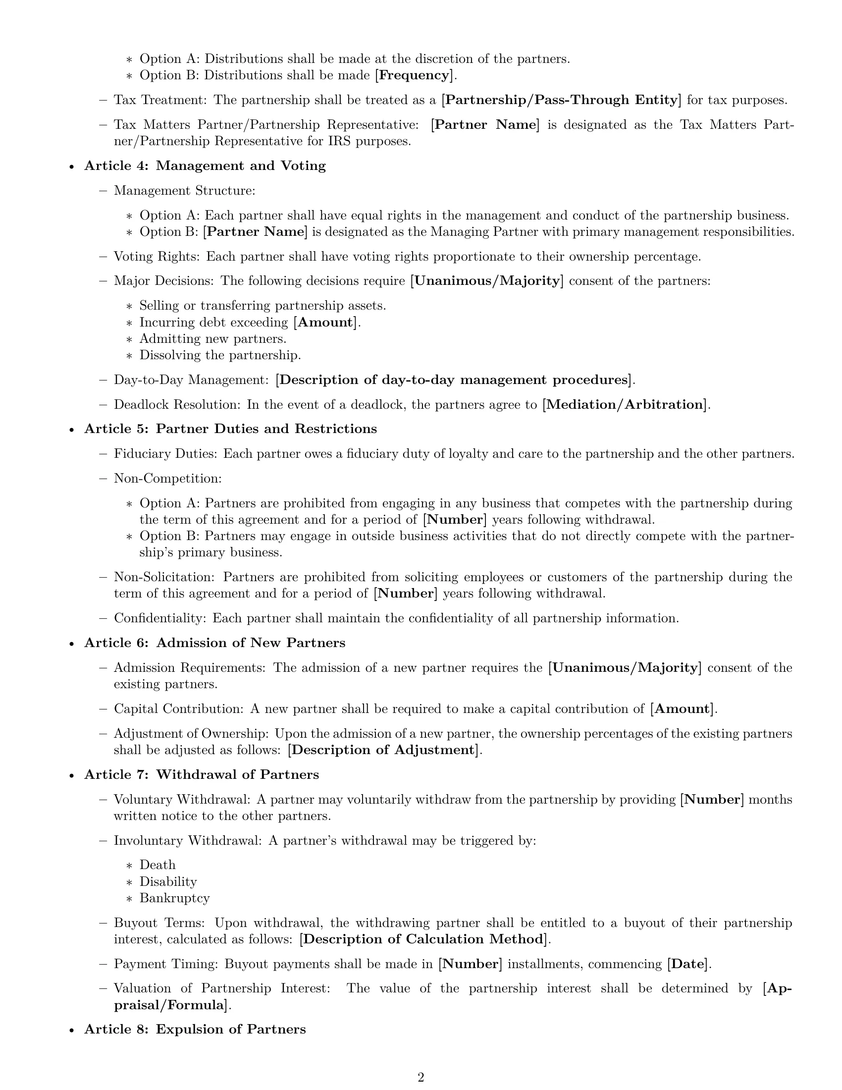 Preview page 2 of Free Indiana partnership agreement template
