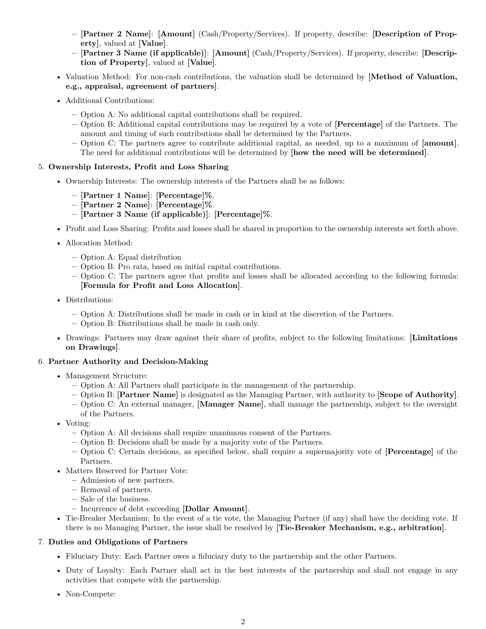Preview page 2 of Free Mississippi partnership agreement template