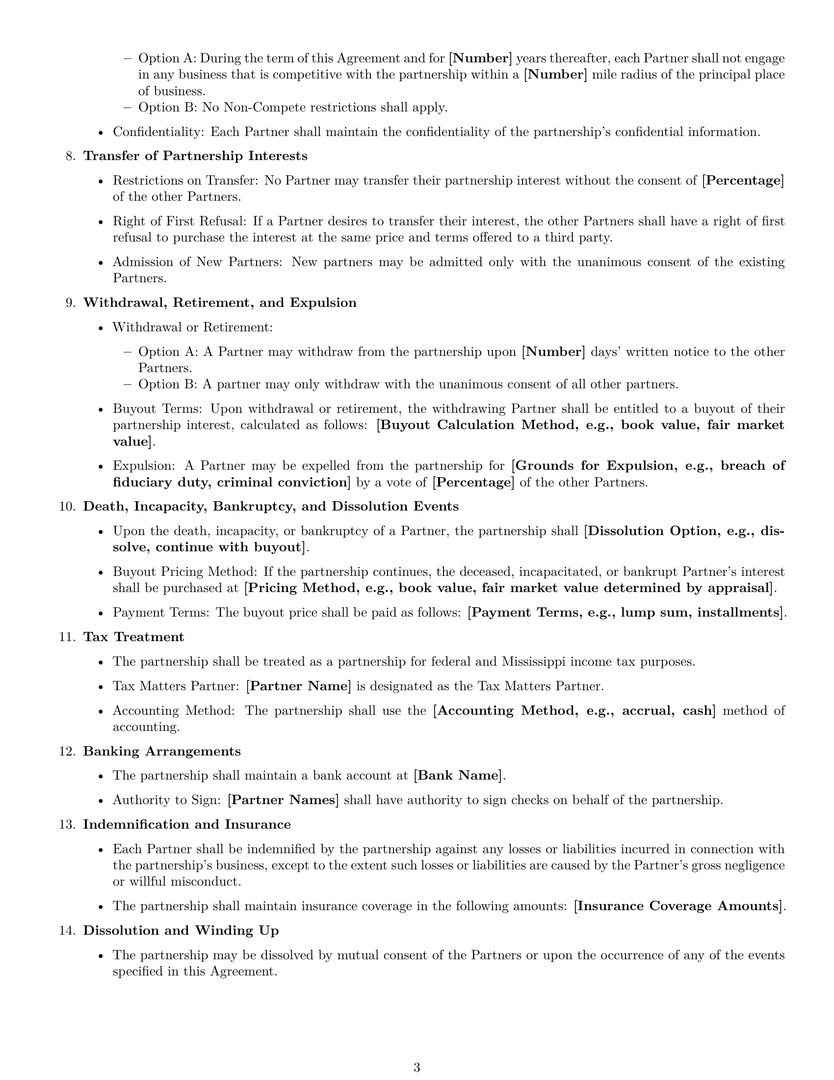 Preview page 3 of Free Mississippi partnership agreement template