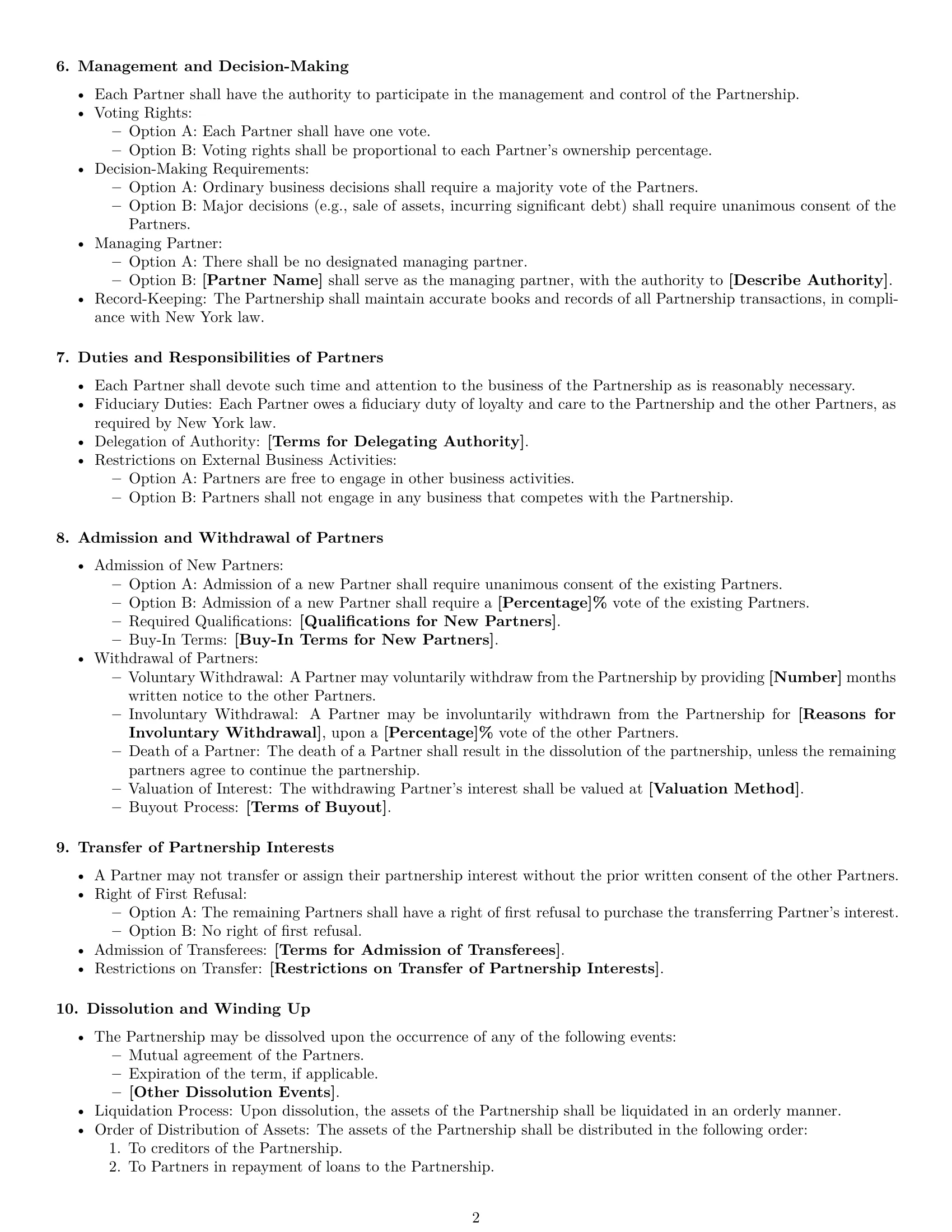 Preview page 2 of Free New York partnership agreement template
