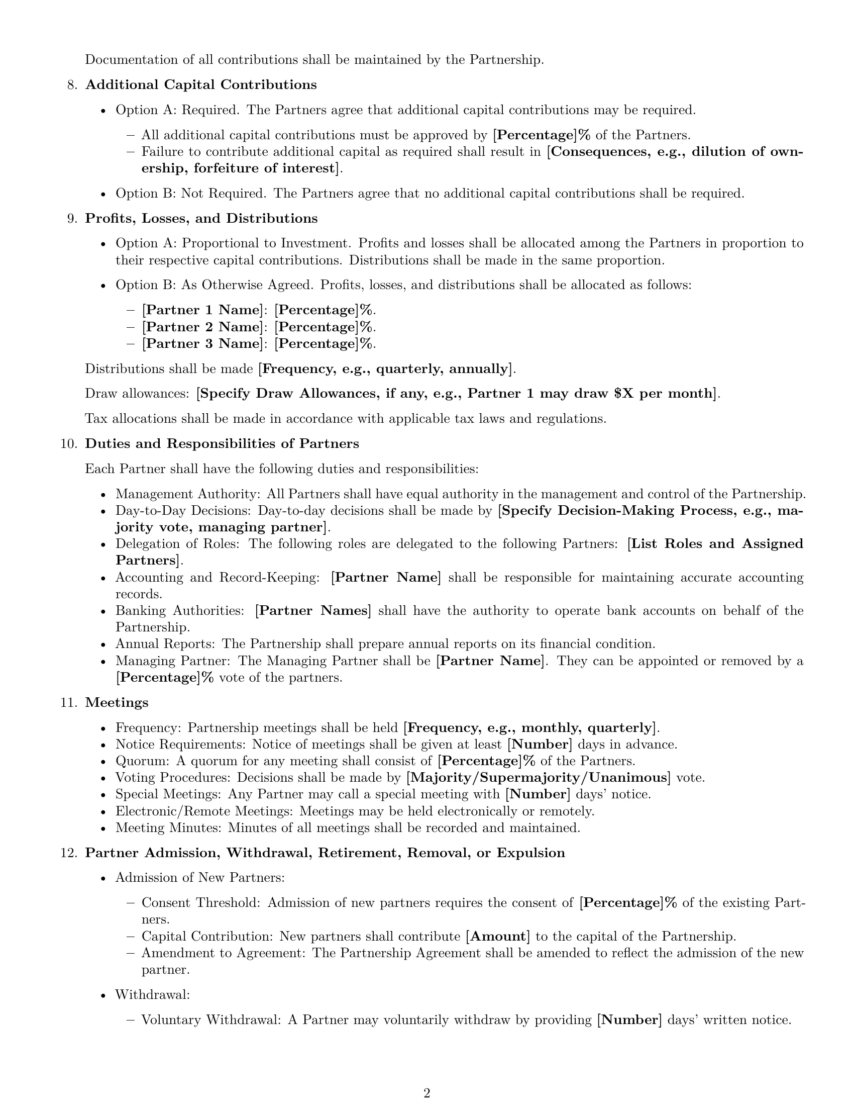 Preview page 2 of Free North Carolina partnership agreement template