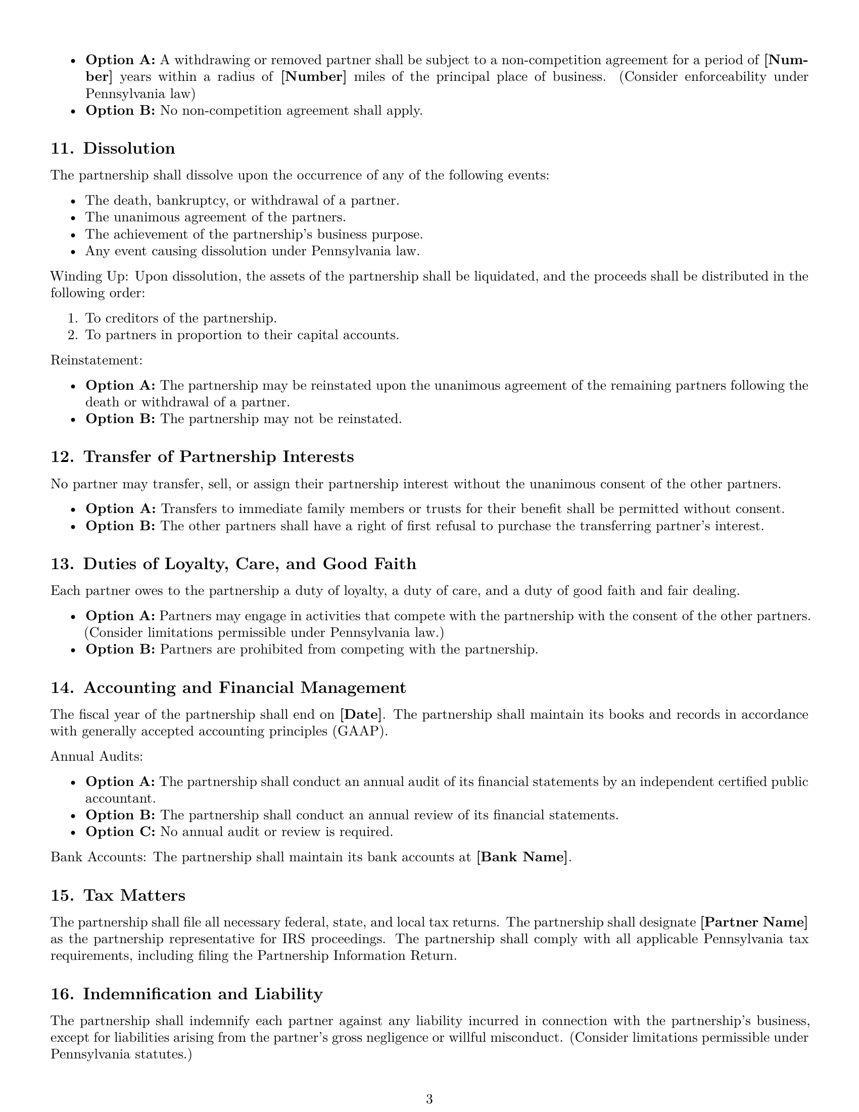 Preview page 3 of Free Pennsylvania partnership agreement template