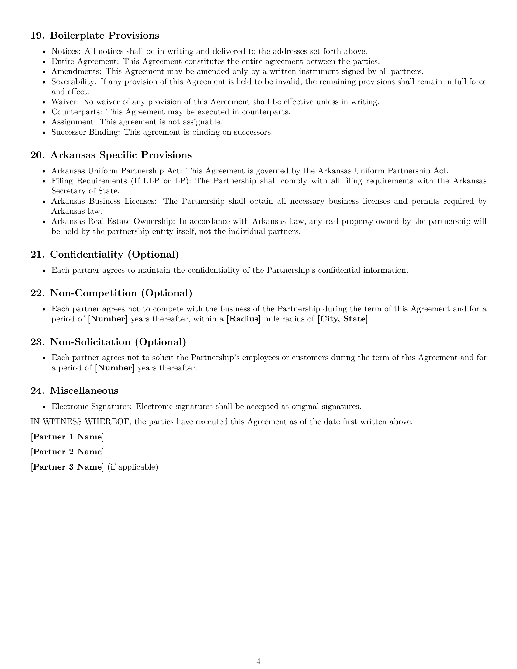 Preview page 4 of Free Arkansas partnership agreement template