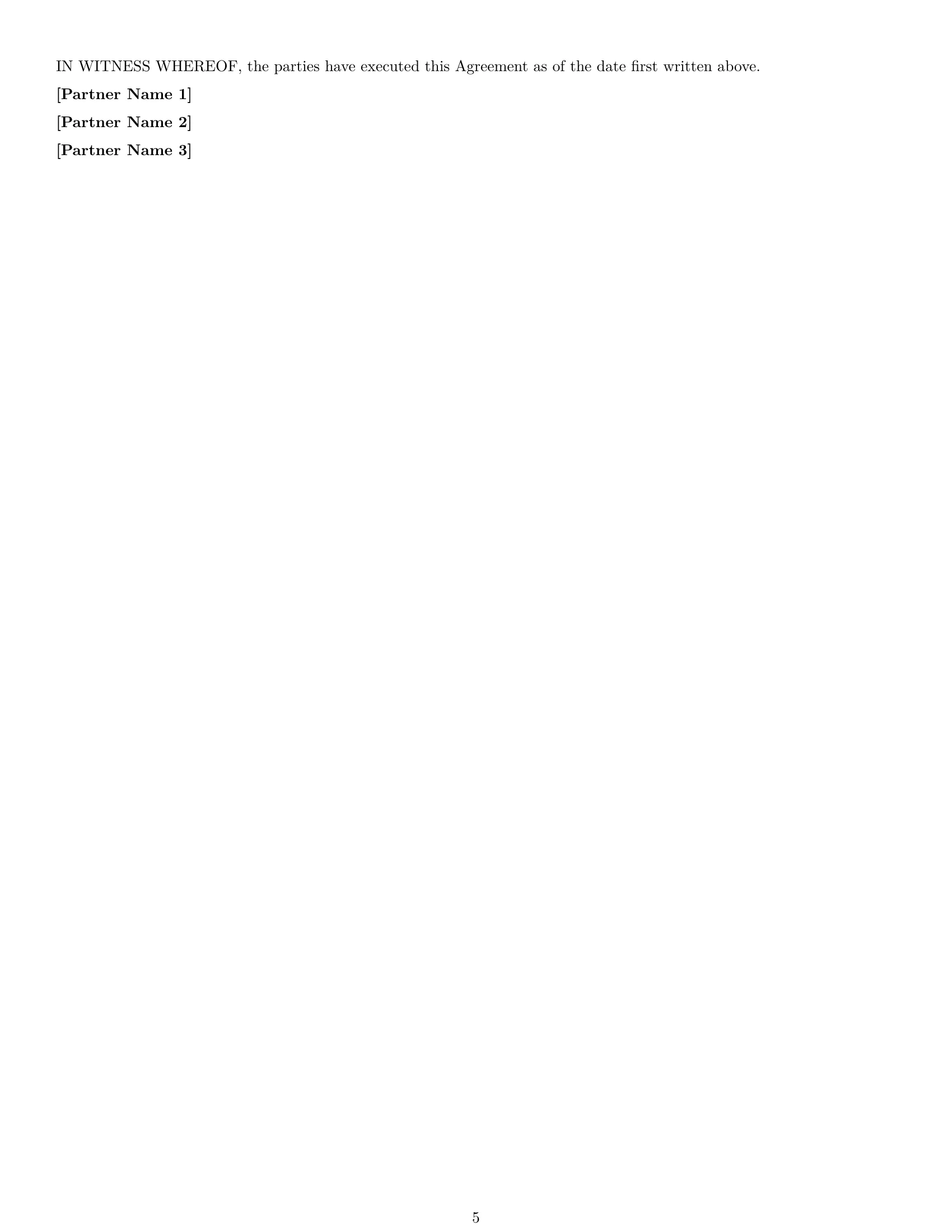 Preview page 5 of Free South Carolina partnership agreement template