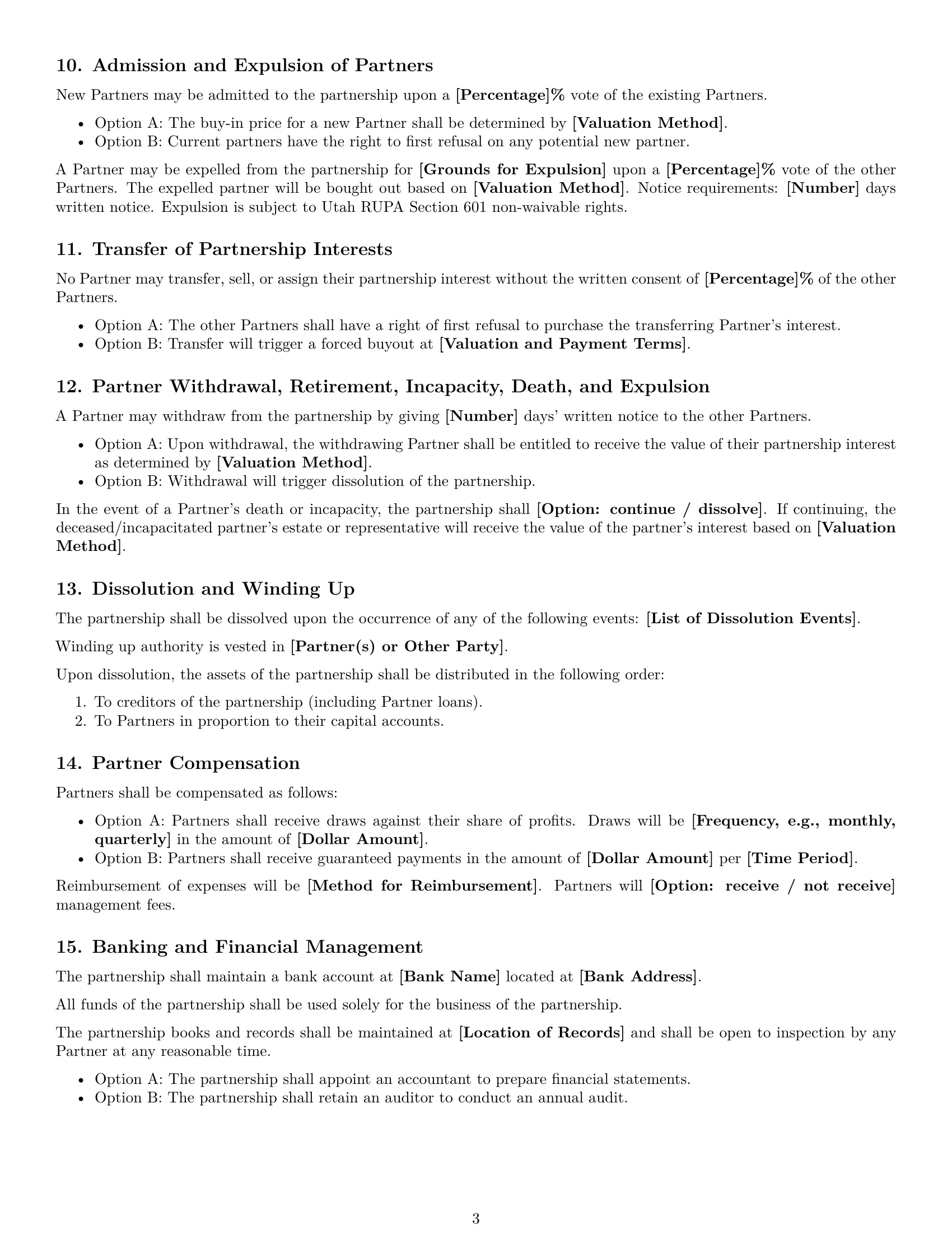 Preview page 3 of Free Utah partnership agreement template