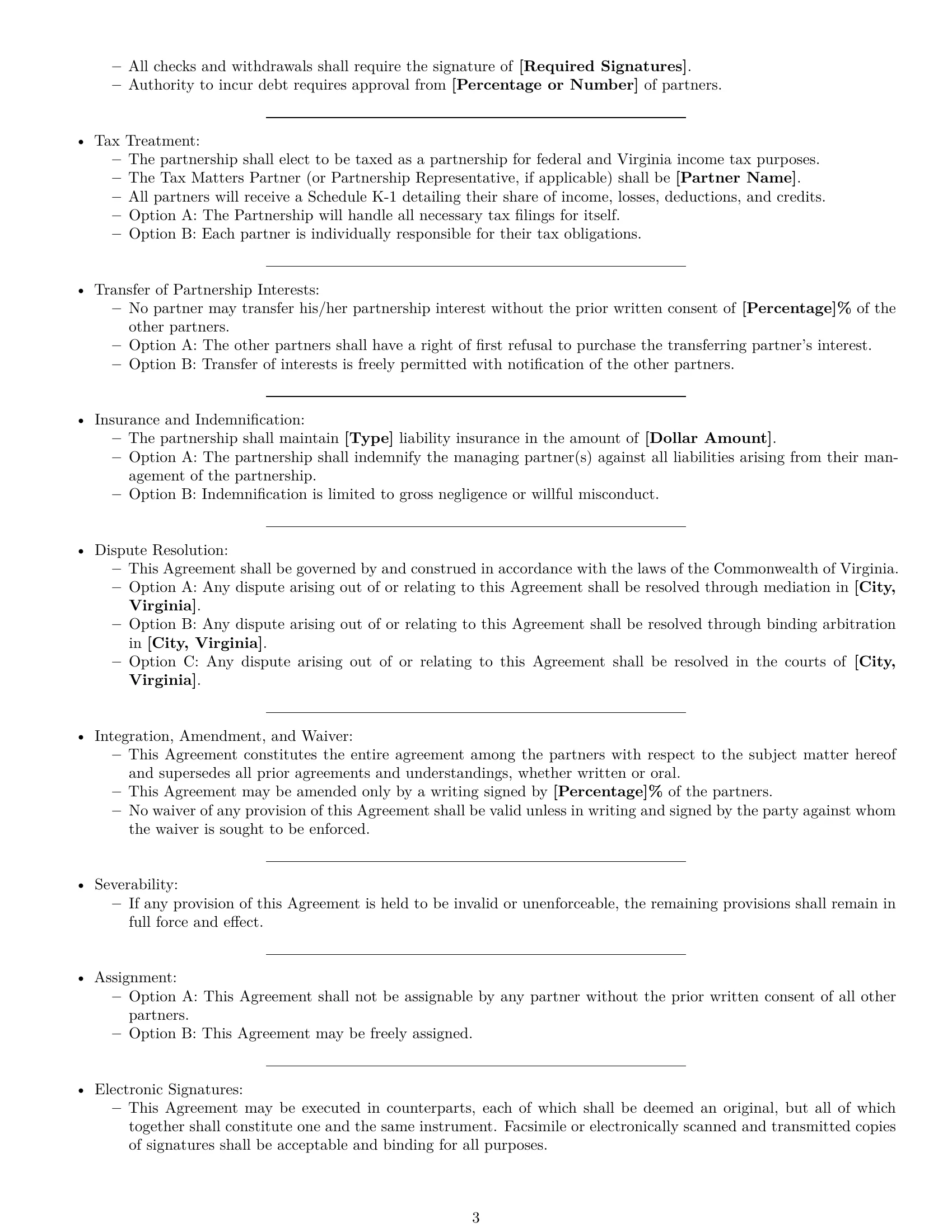 Preview page 3 of Free Virginia partnership agreement template