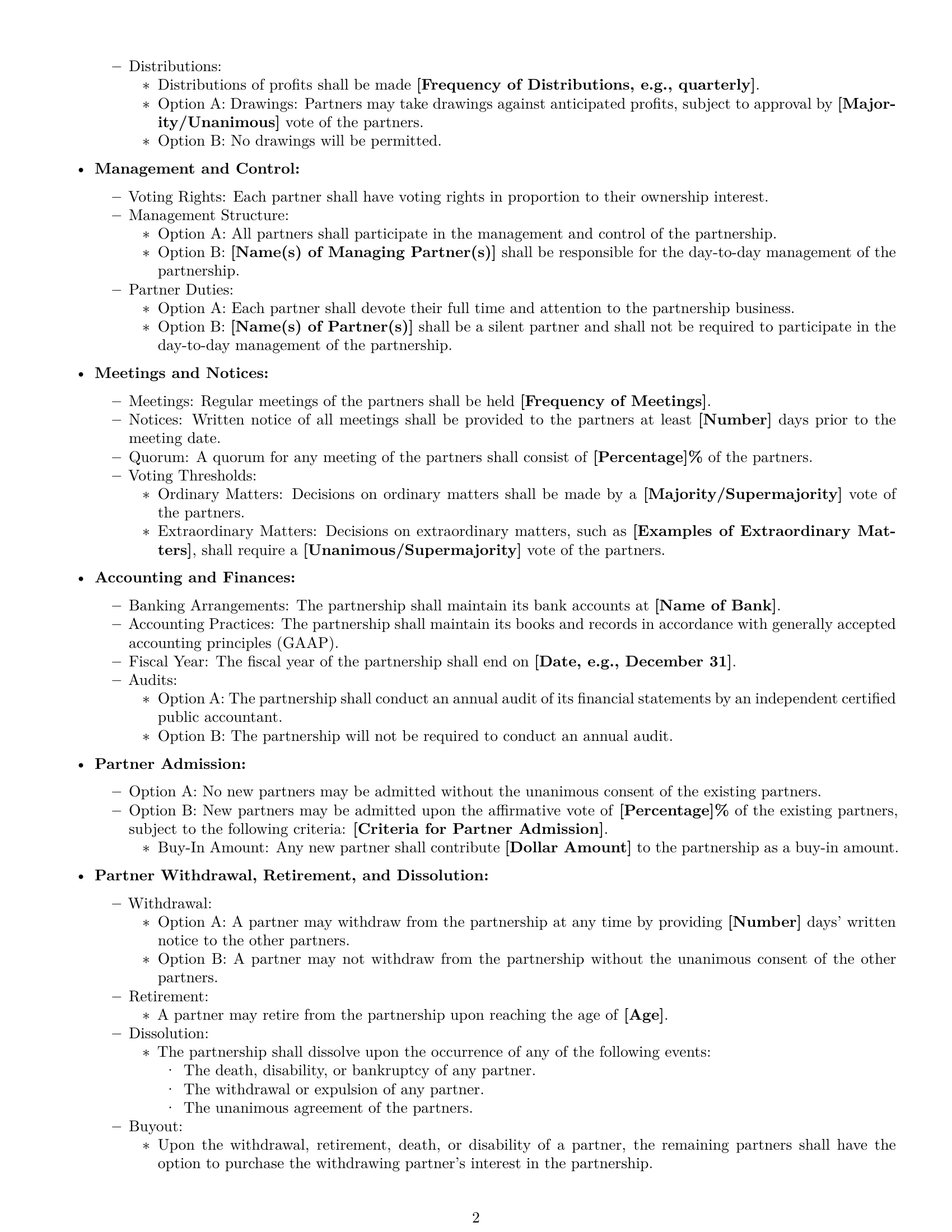 Preview page 2 of Free Wisconsin partnership agreement template
