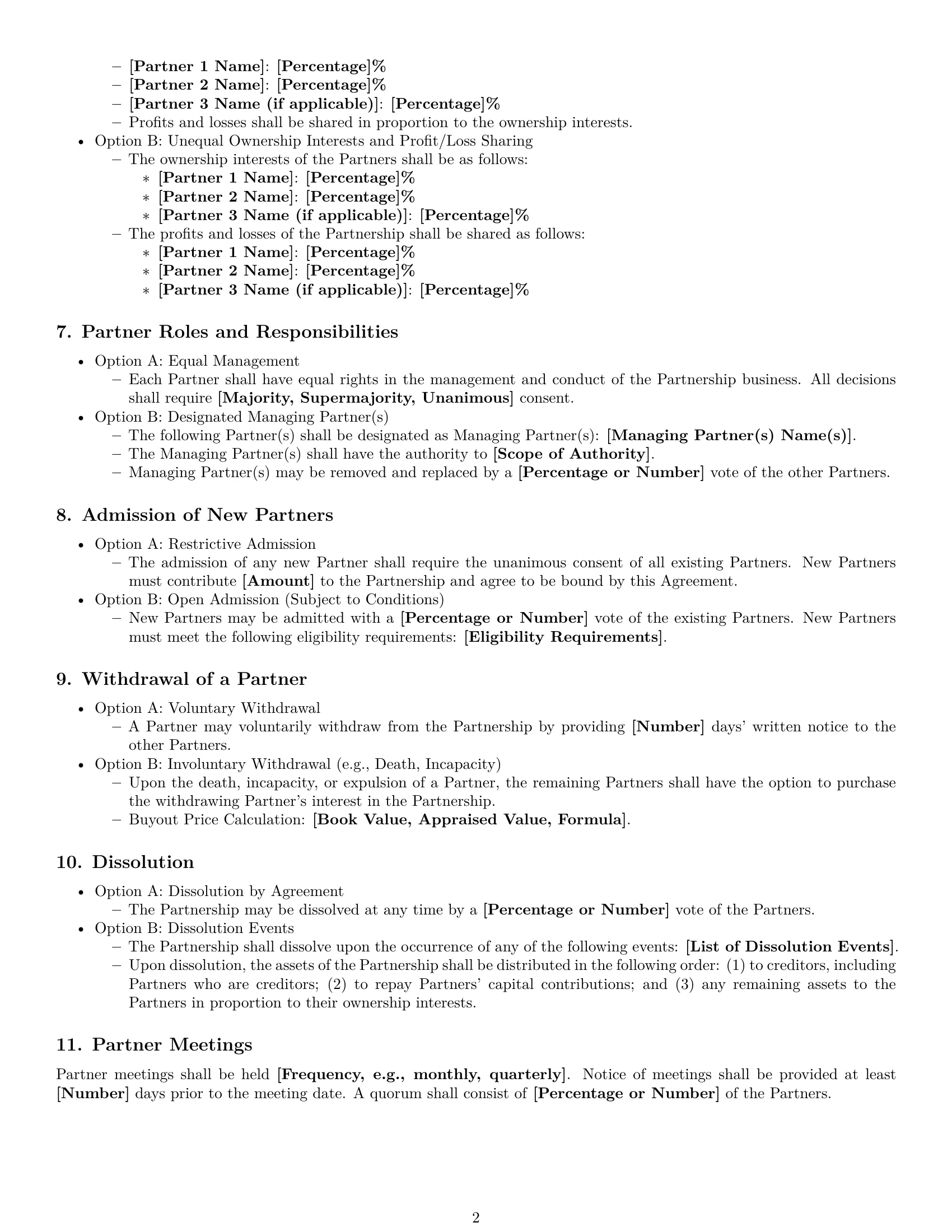 Preview page 2 of Free Wyoming partnership agreement template