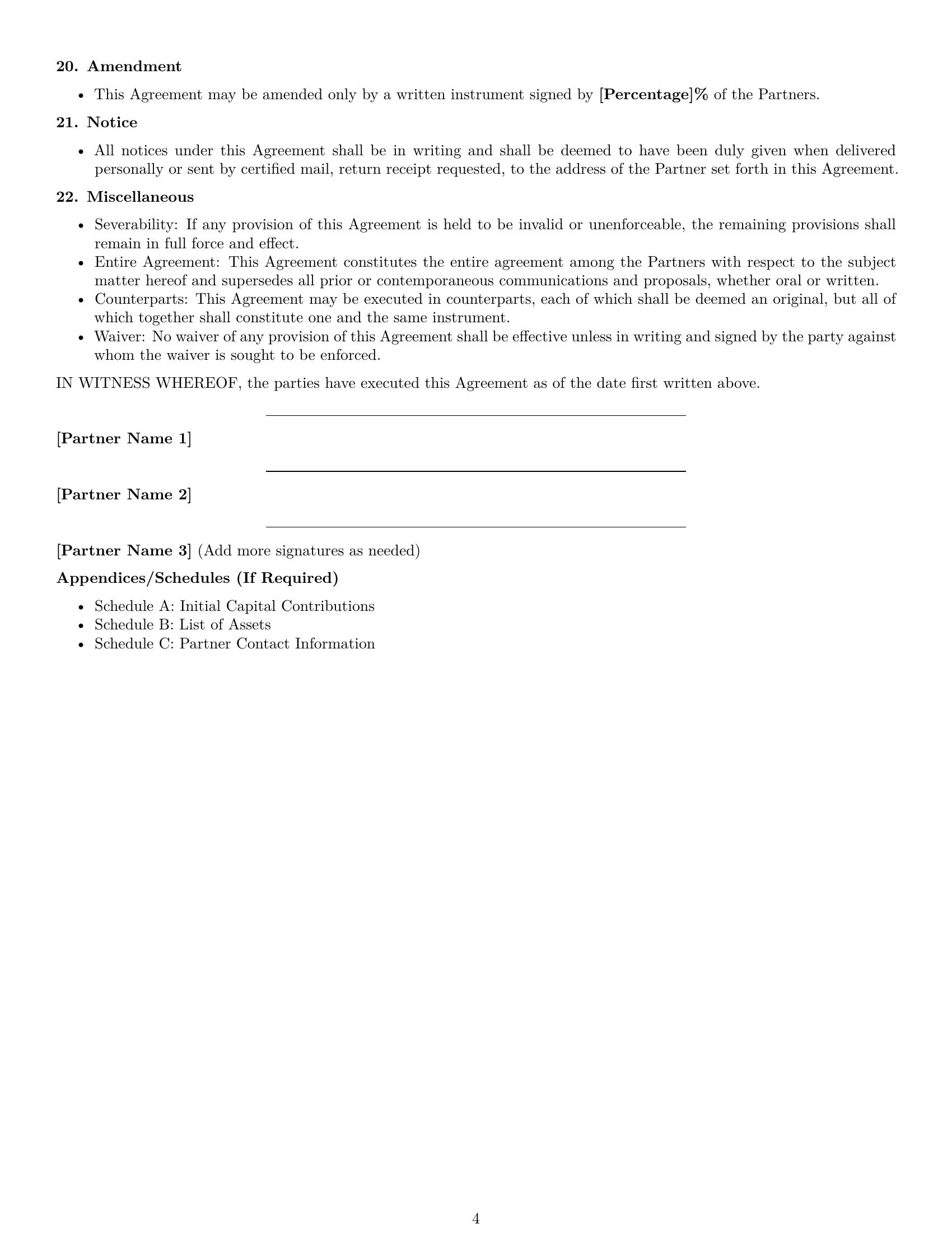Preview page 4 of Free Colorado partnership agreement template
