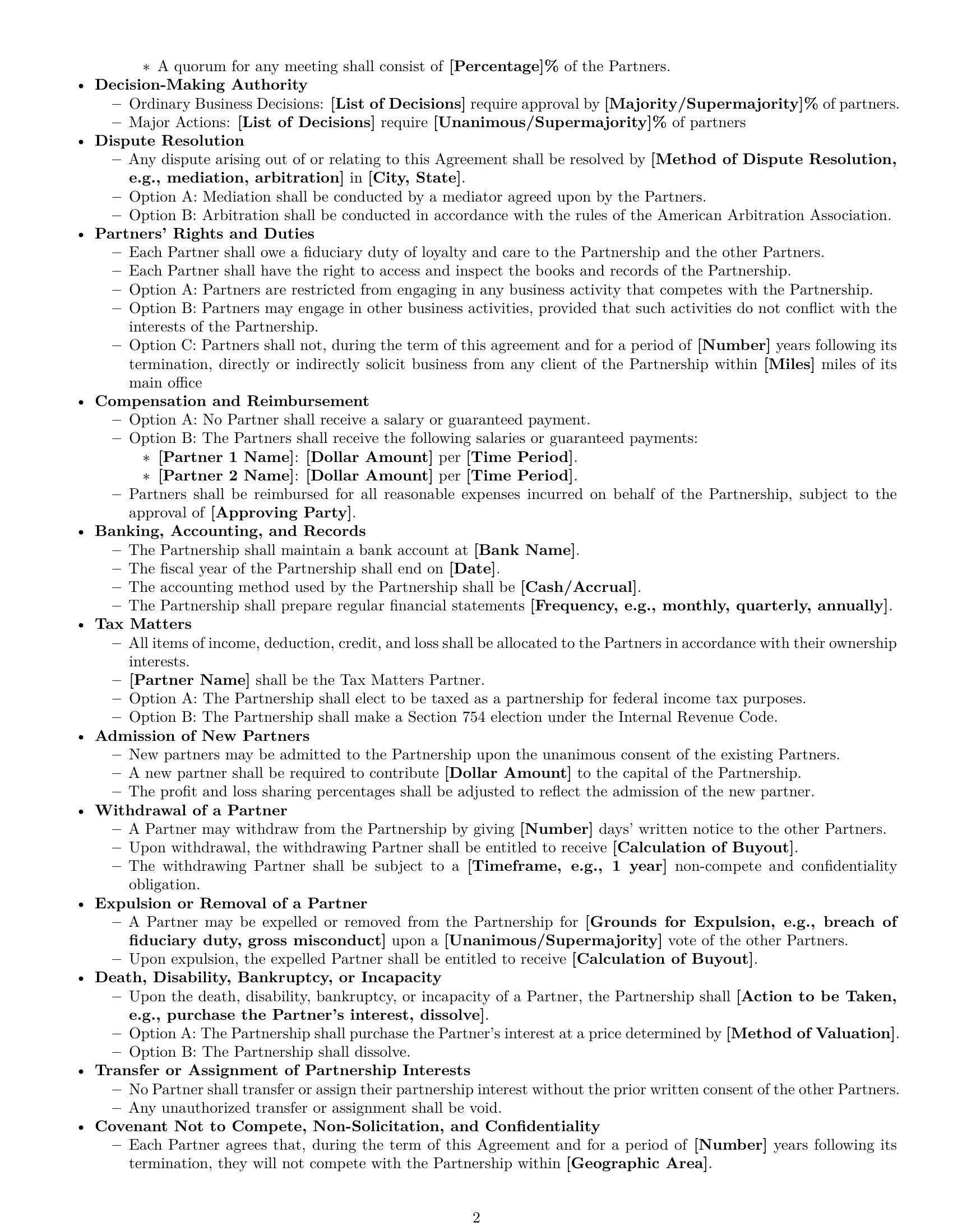 Preview page 2 of Free Connecticut partnership agreement template