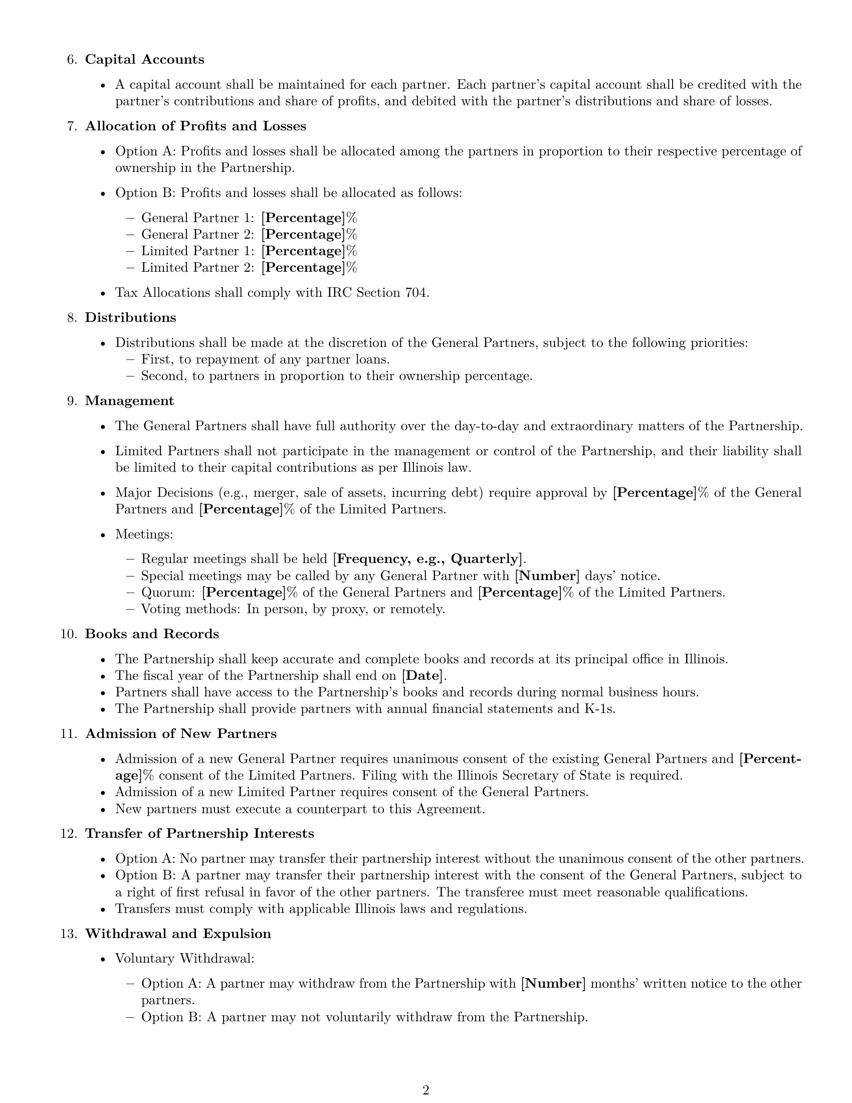 Preview page 2 of Free Illinois limited partnership agreement template
