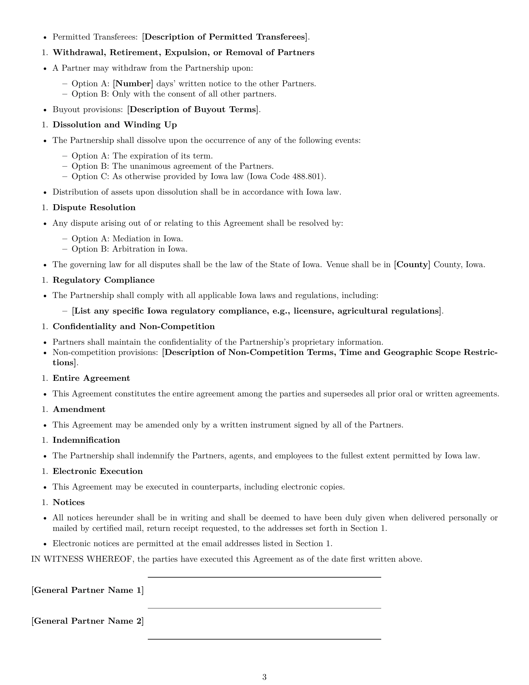 Preview page 3 of Free Iowa limited partnership agreement template
