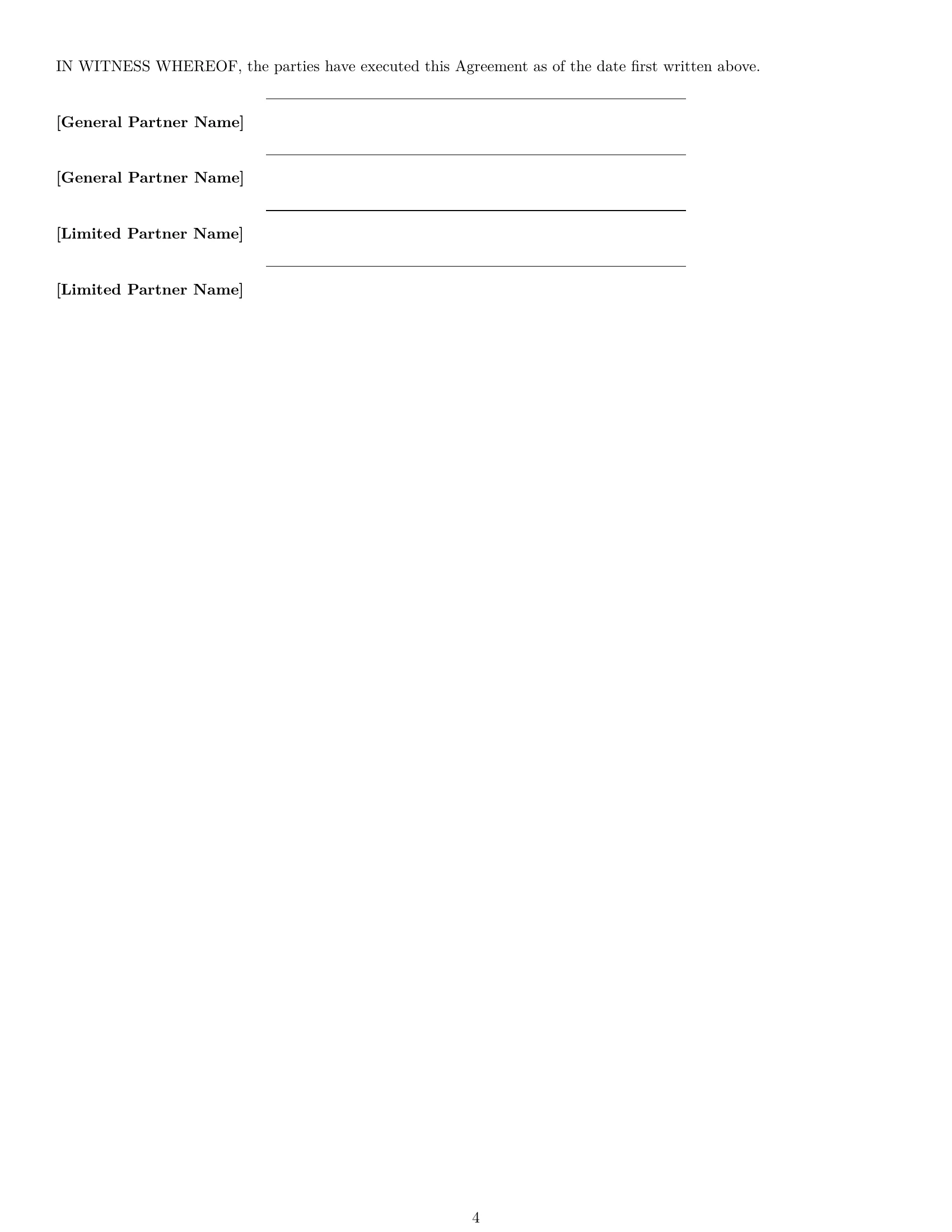 Preview page 4 of Free Maine limited partnership agreement template