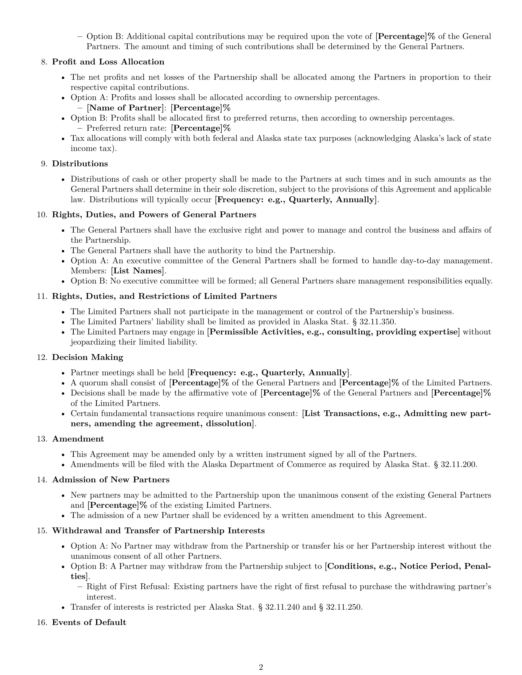 Preview page 2 of Free Alaska limited partnership agreement template