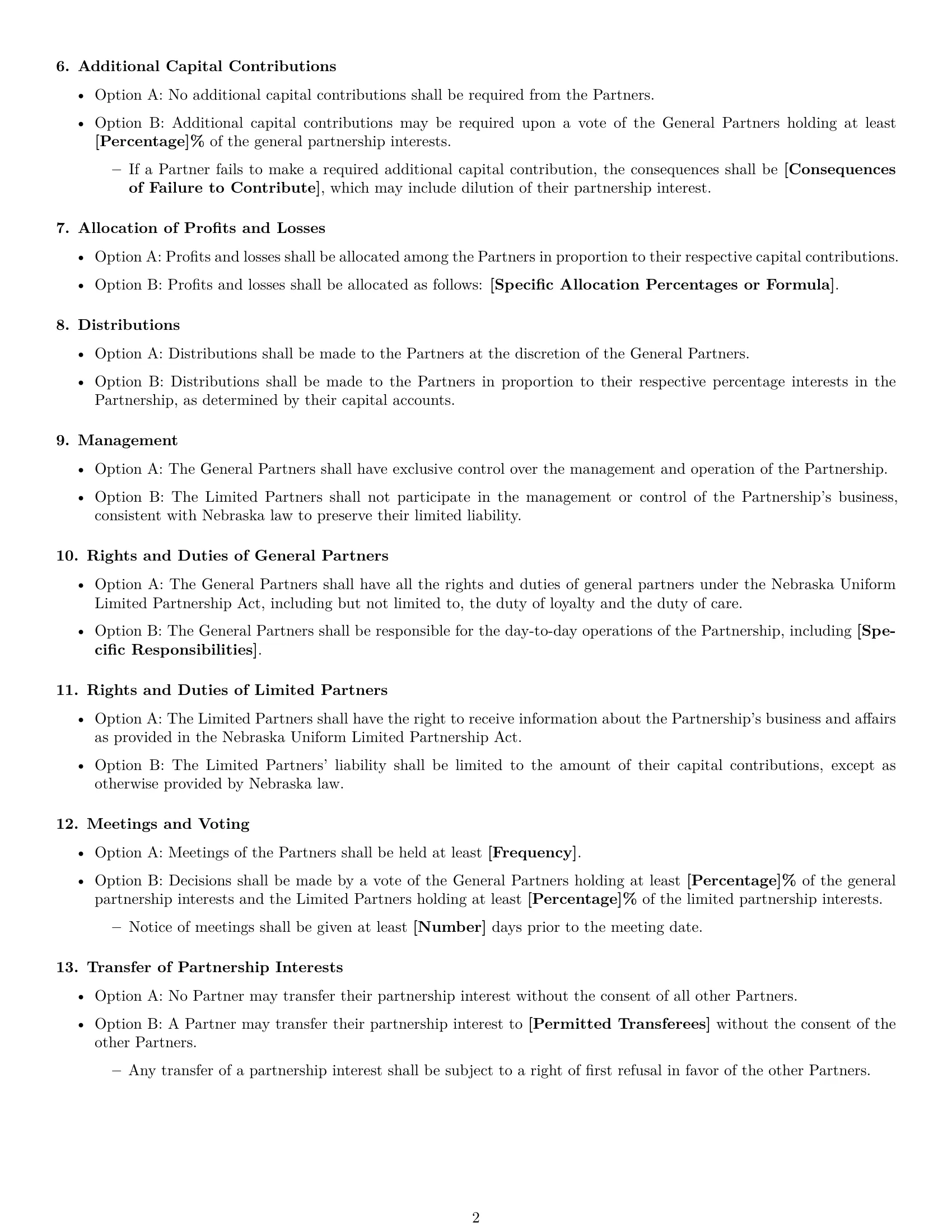 Preview page 2 of Free Nebraska limited partnership agreement template