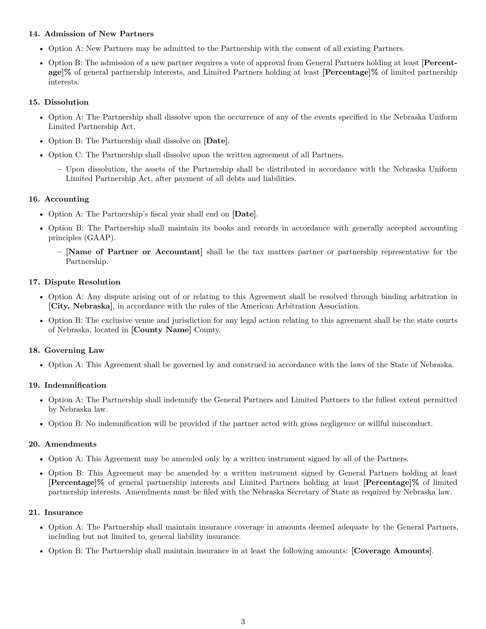 Preview page 3 of Free Nebraska limited partnership agreement template