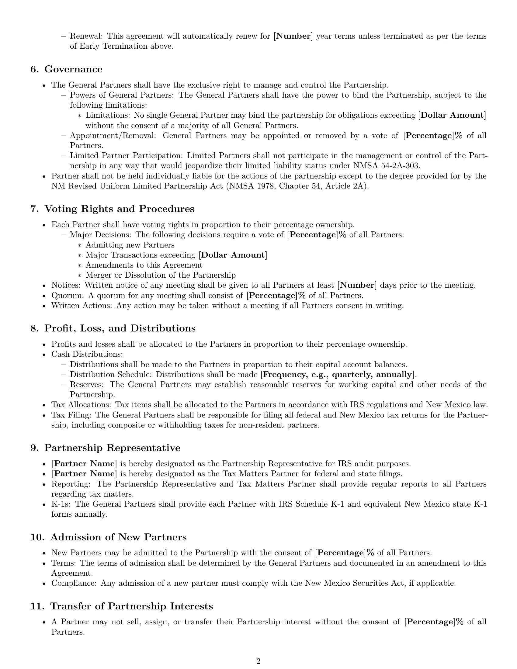 Preview page 2 of Free New Mexico limited partnership agreement template
