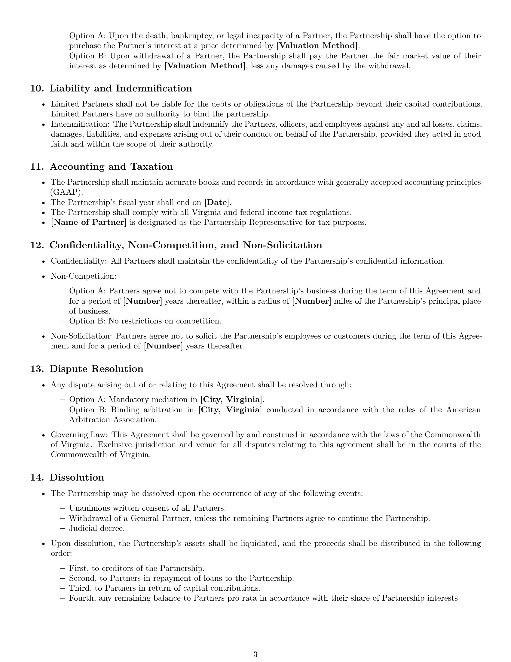 Preview page 3 of Free Virginia limited partnership agreement template