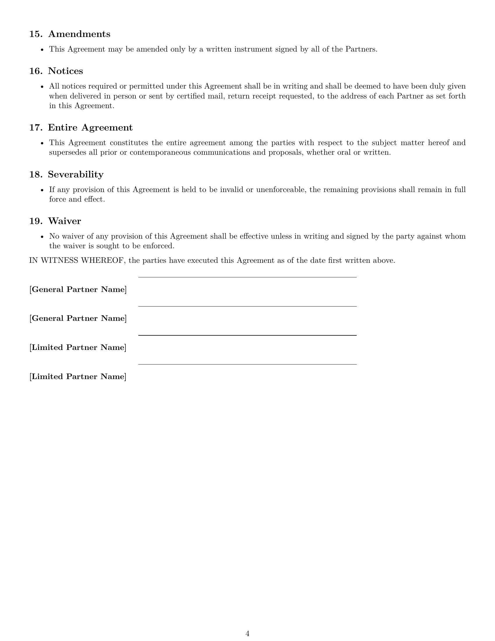 Preview page 4 of Free Virginia limited partnership agreement template